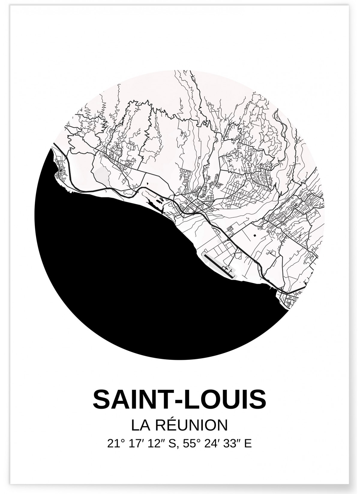 Affiche Carte Saint-Louis