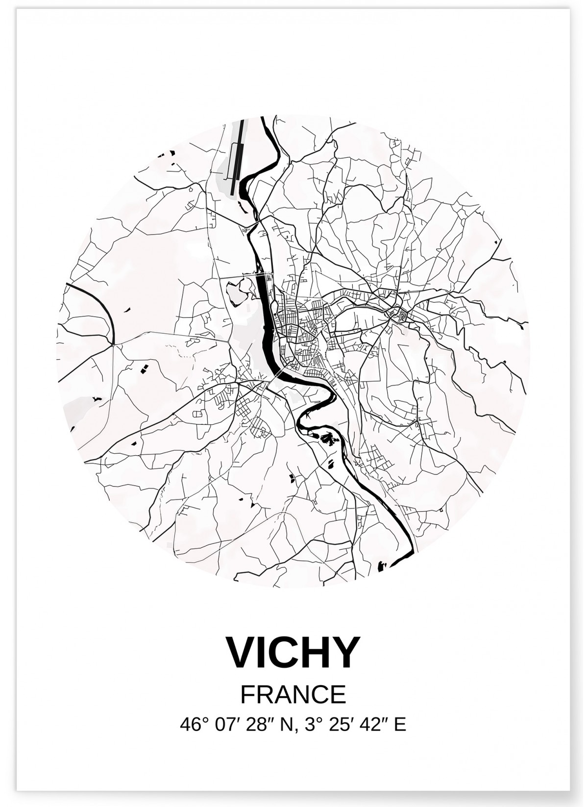 Affiche Carte Vichy
