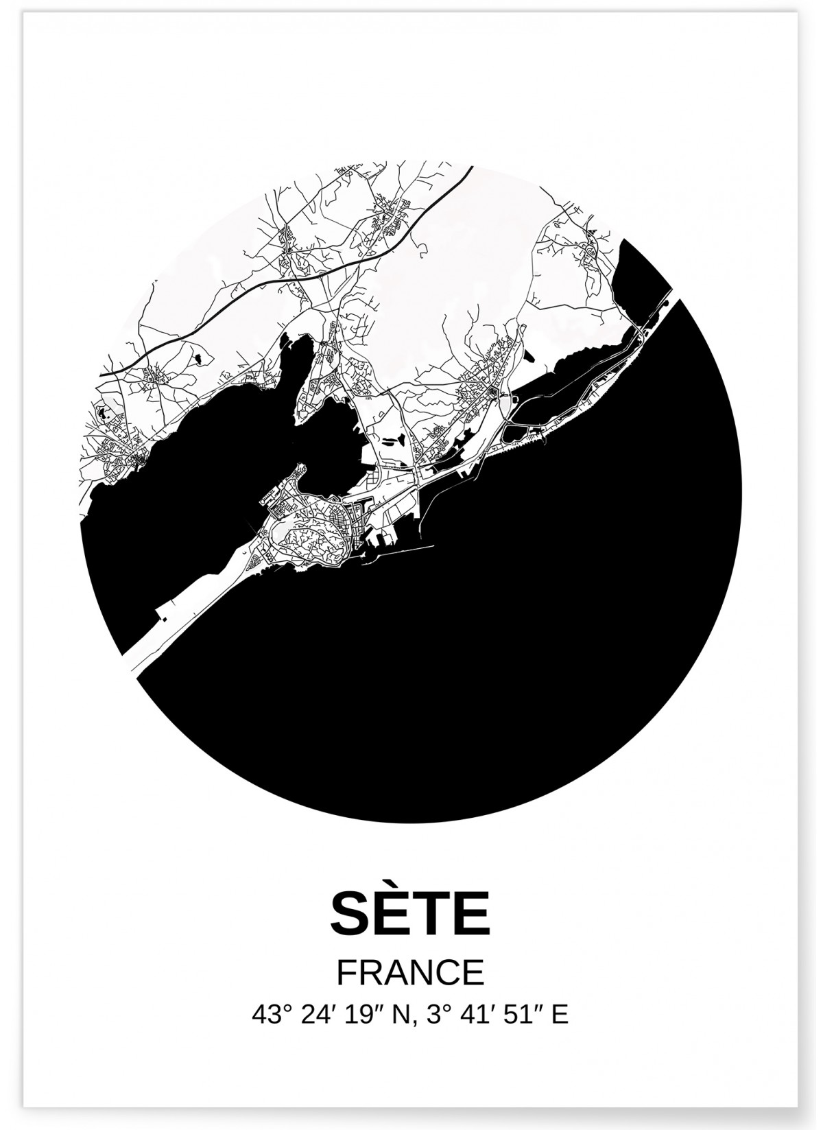 Affiche Carte Sète