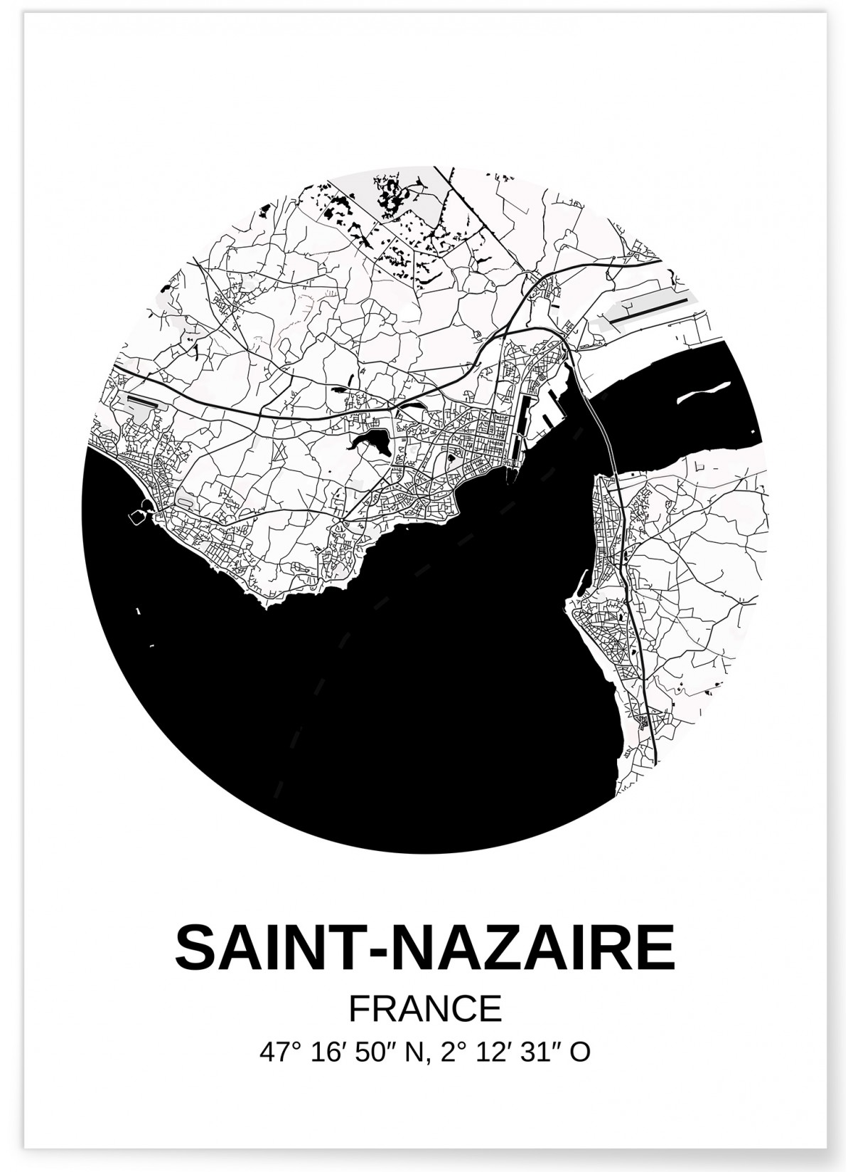Affiche Carte Saint-Nazaire