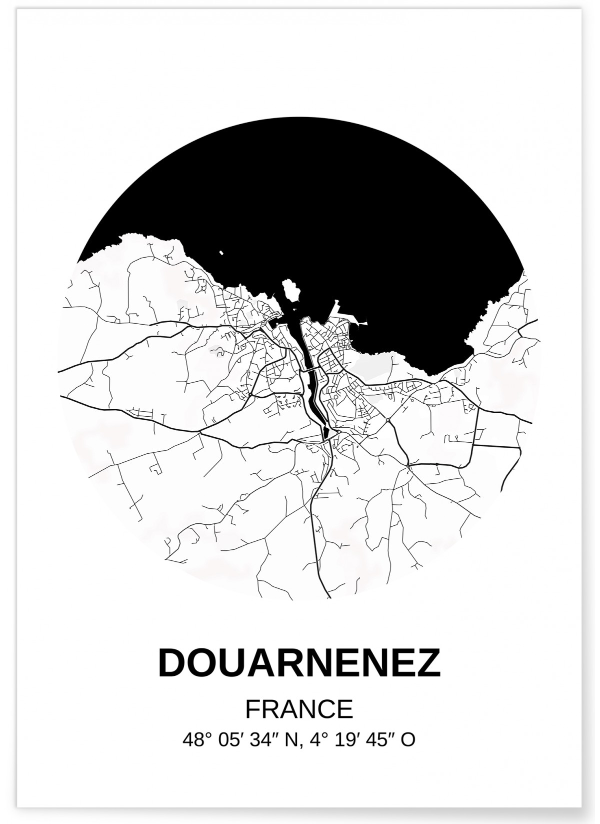 Affiche Carte Douarnenez