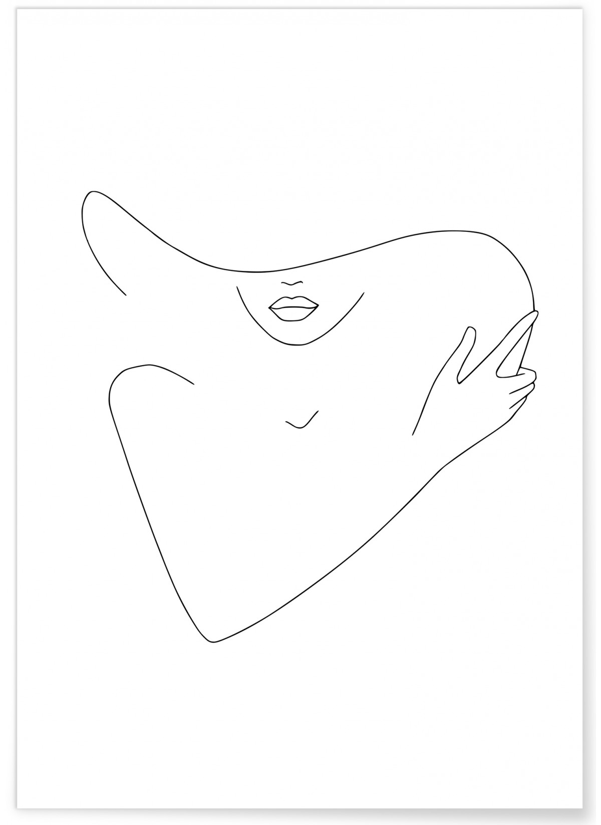 Affiche Line Art Face