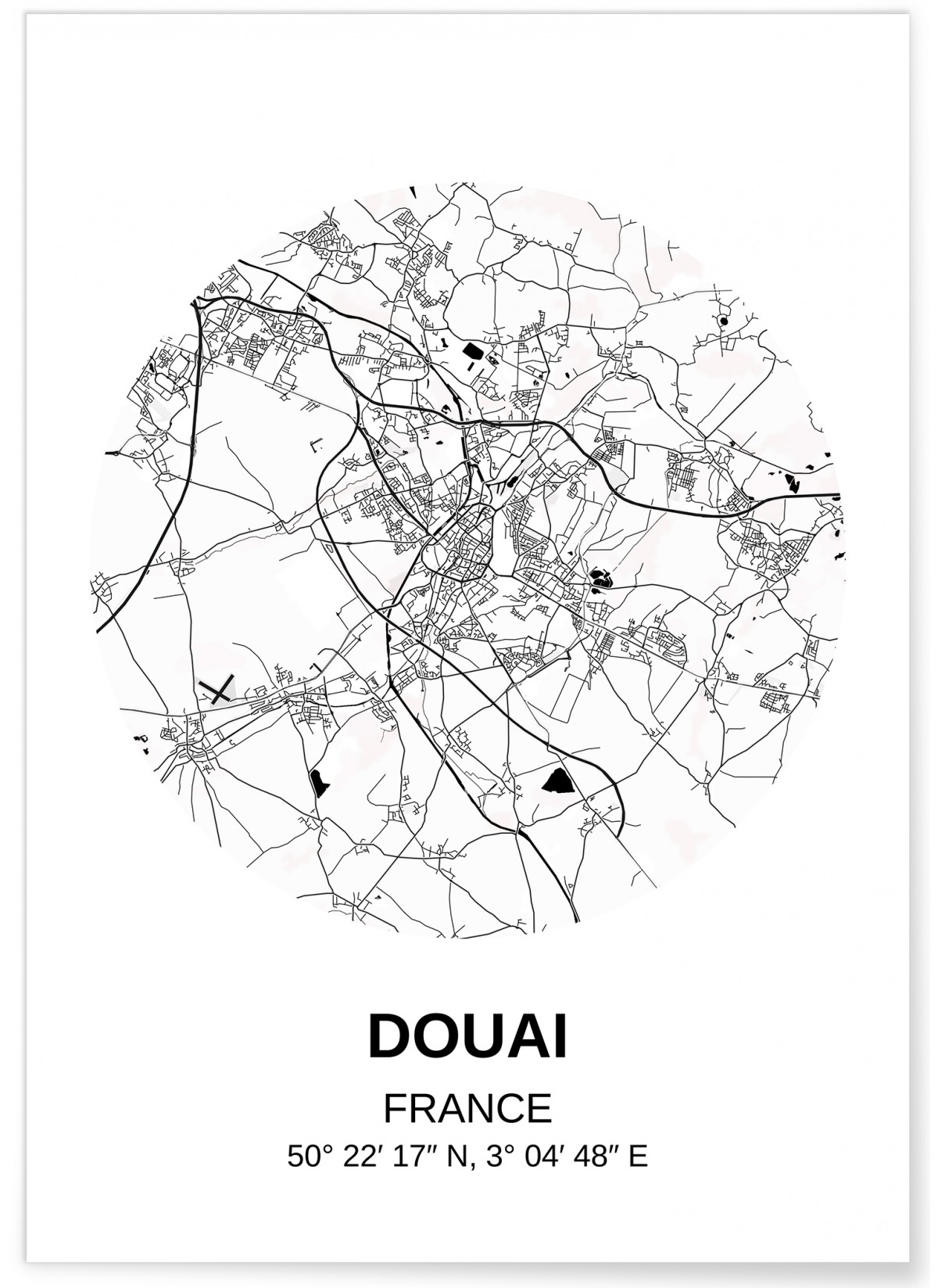 Affiche Carte Douai