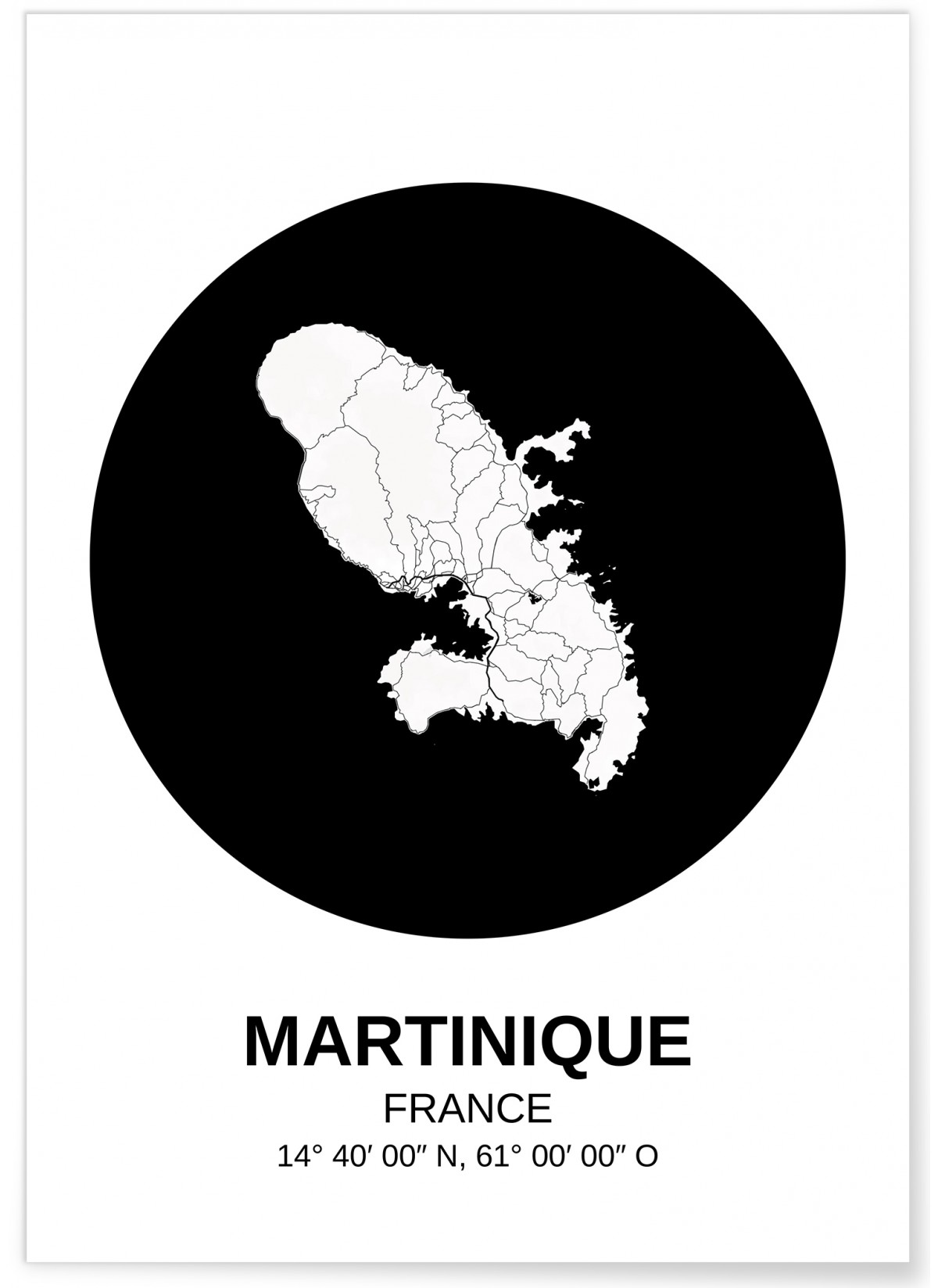 Affiche Carte Martinique