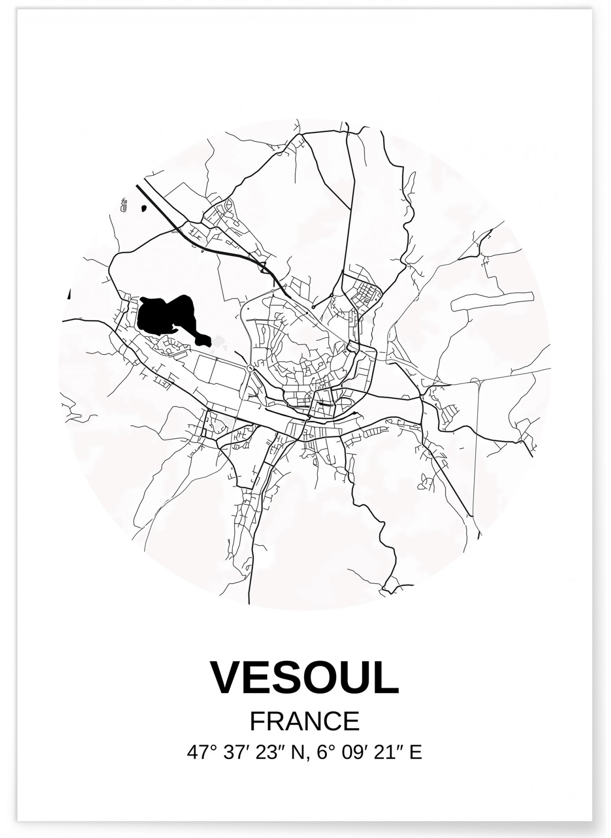 Affiche Carte Vesoul