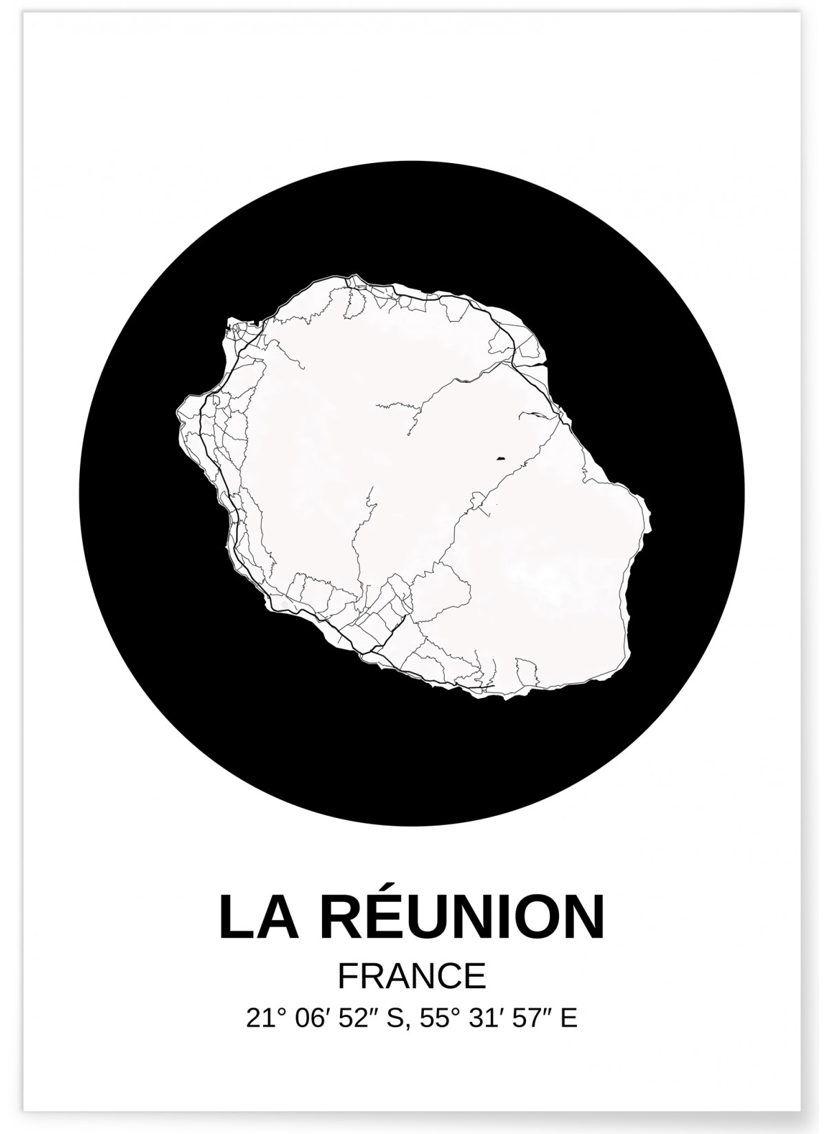 Affiche Carte La Réunion