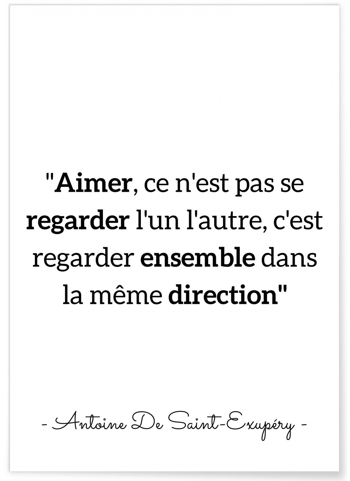Affiche Antoine Saint-Exupéry : "Aimer..."
