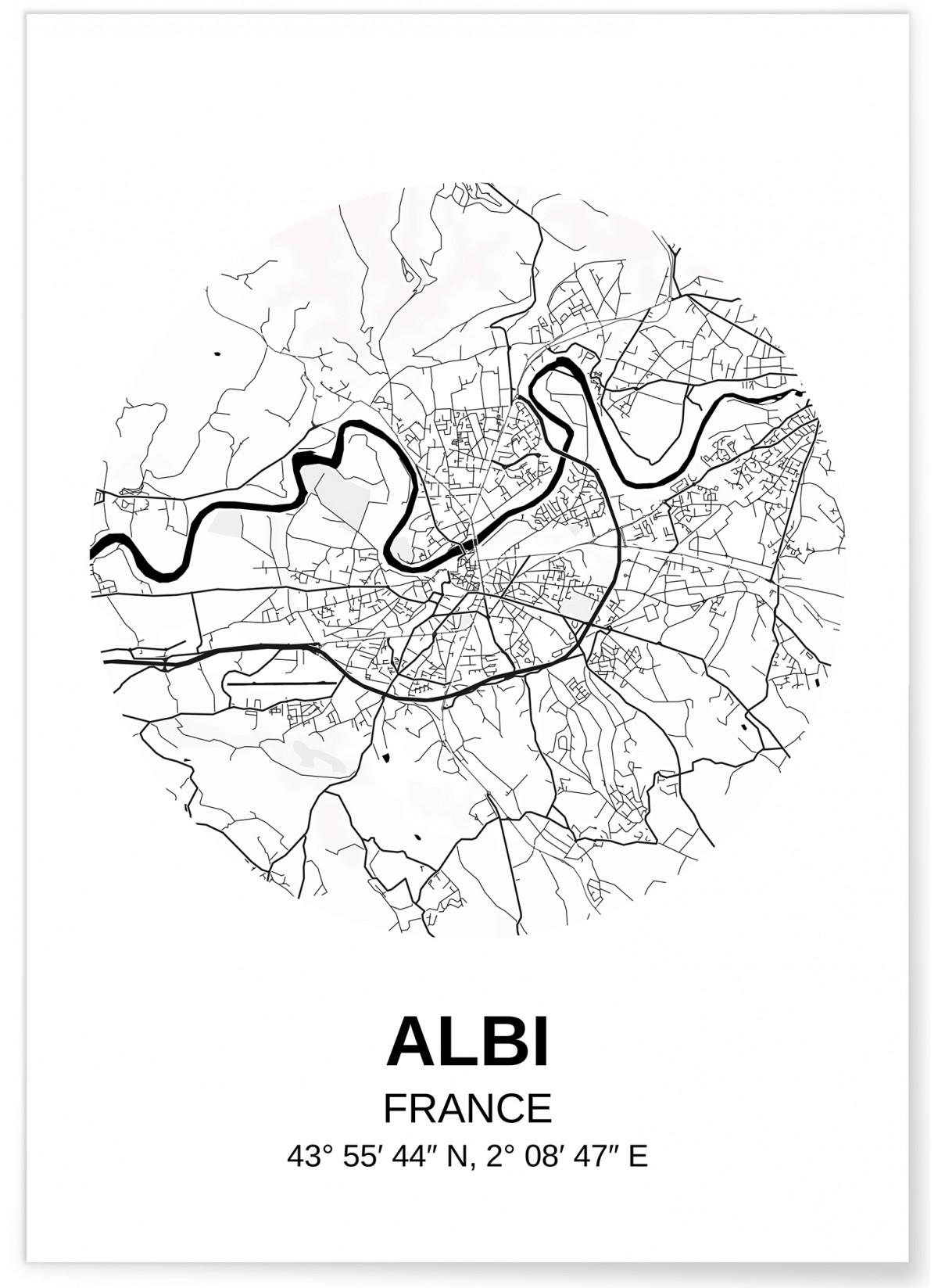 Affiche Carte Albi
