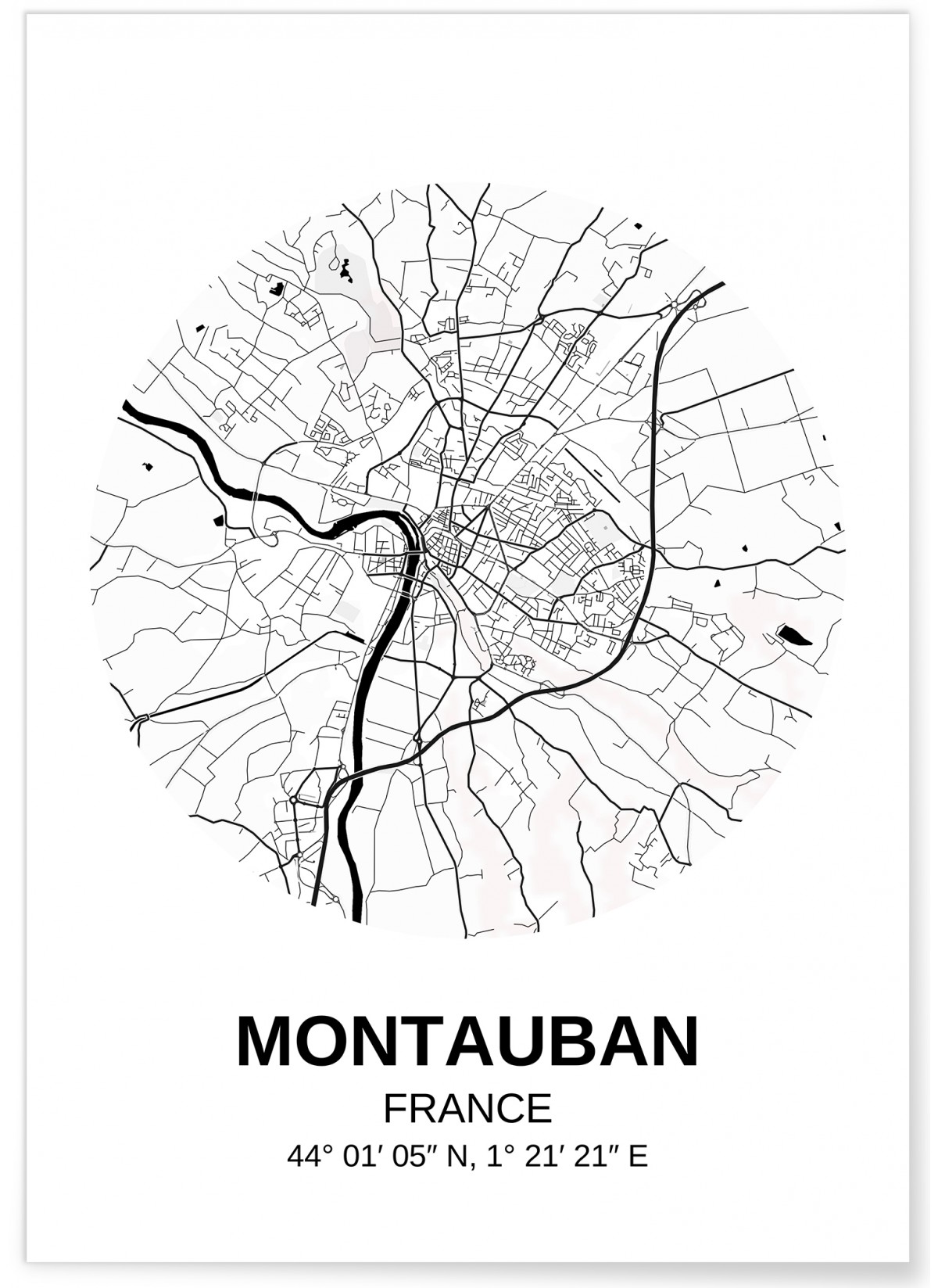 Affiche Carte Montauban