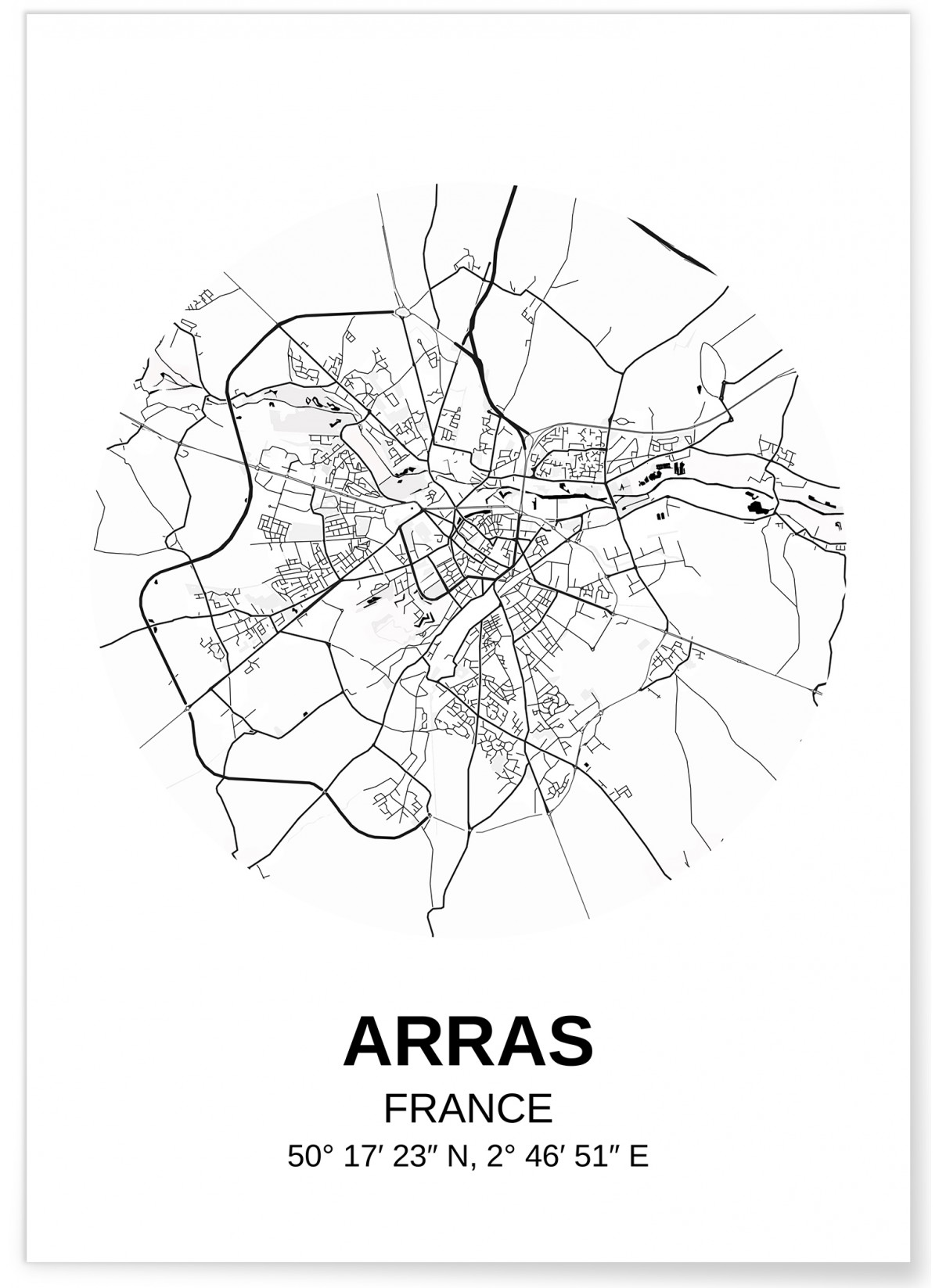 Affiche Carte Arras