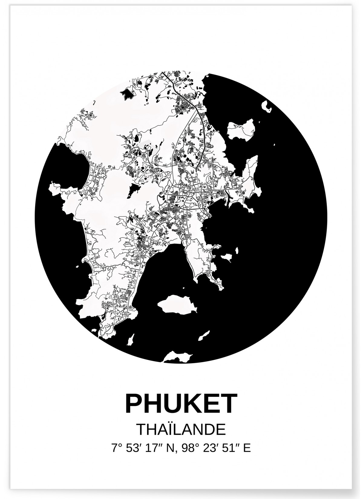 Affiche Carte Phuket