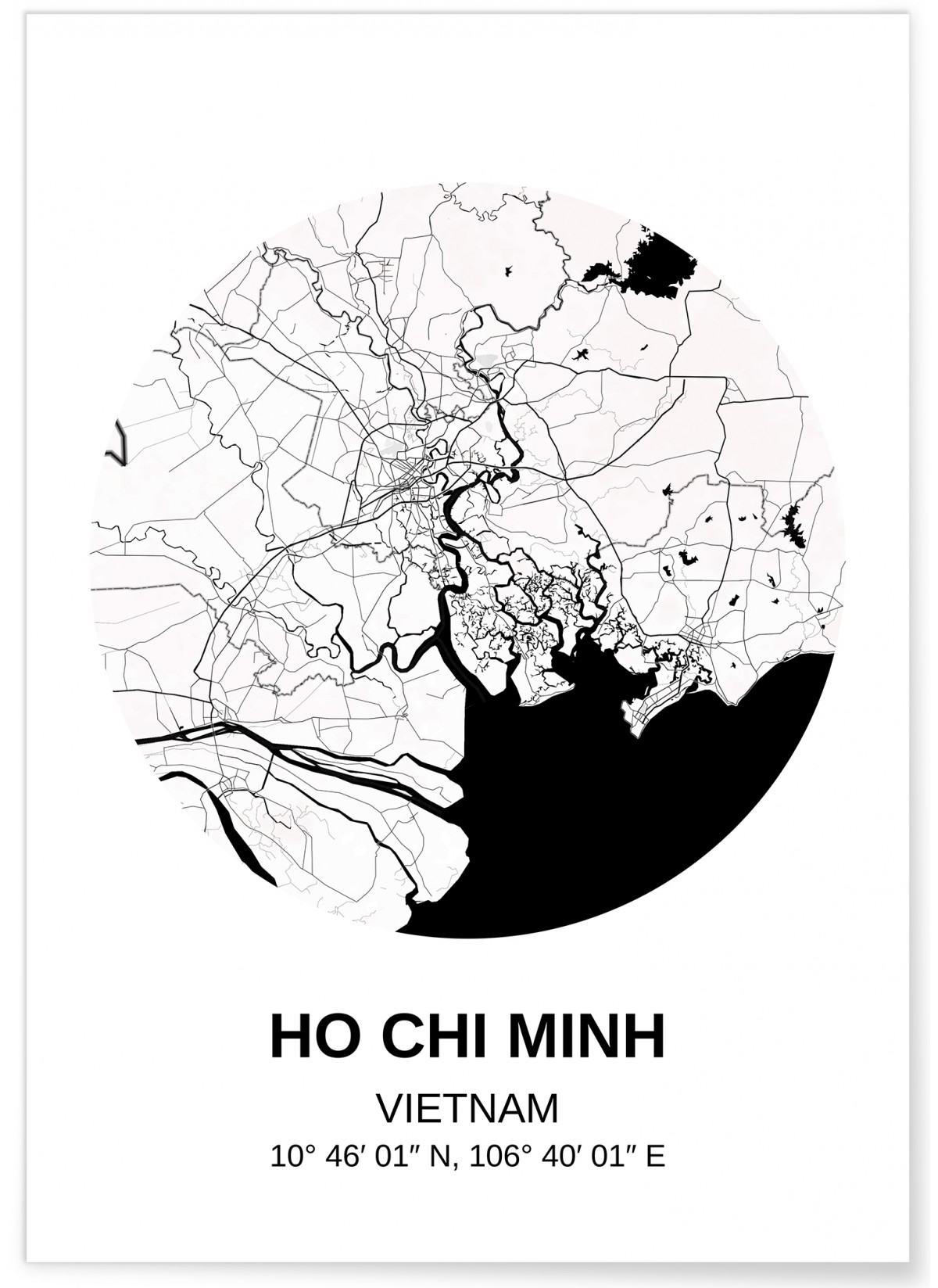 Affiche Carte Ho Chi Minh