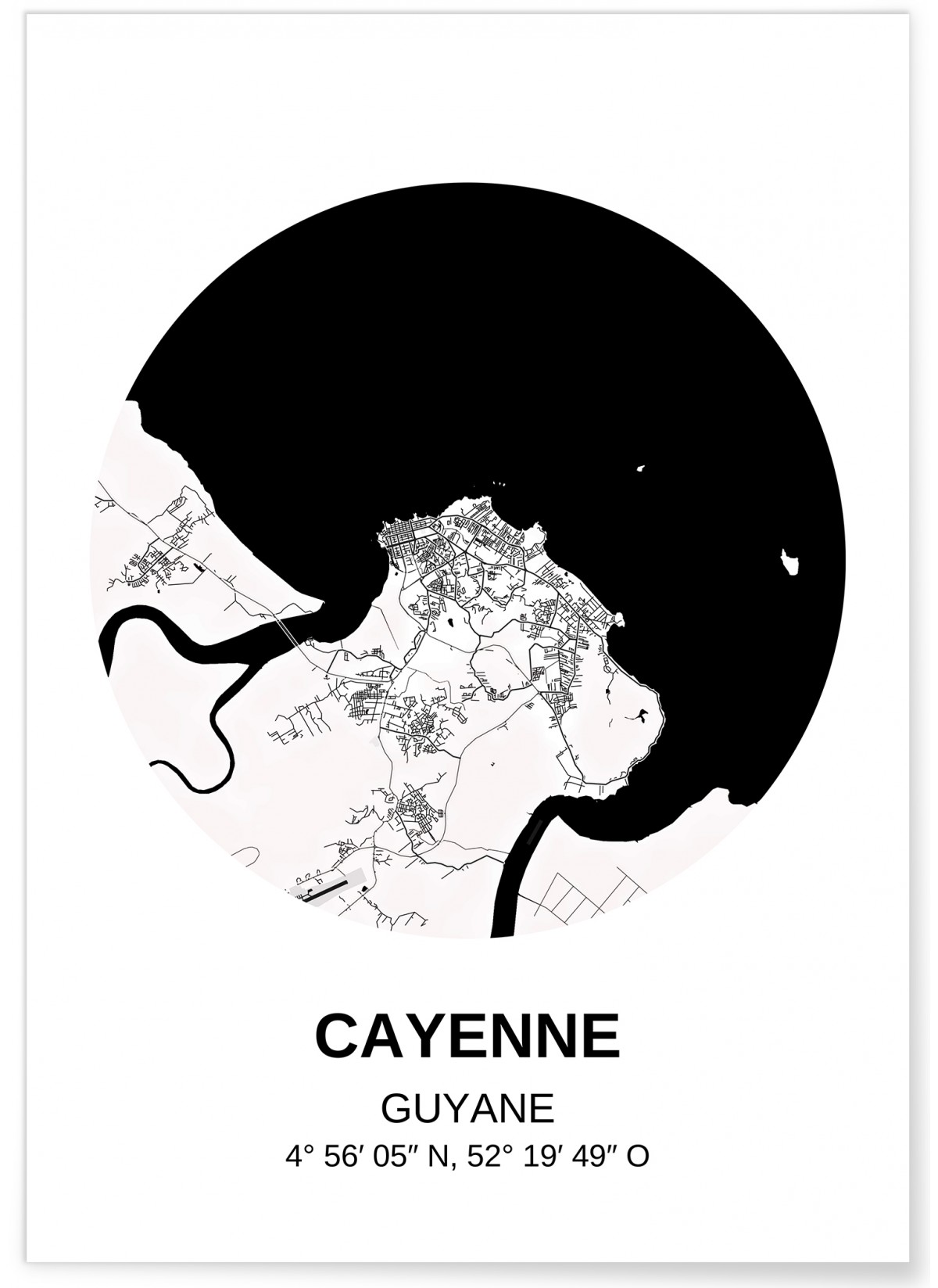 Affiche Carte Cayenne