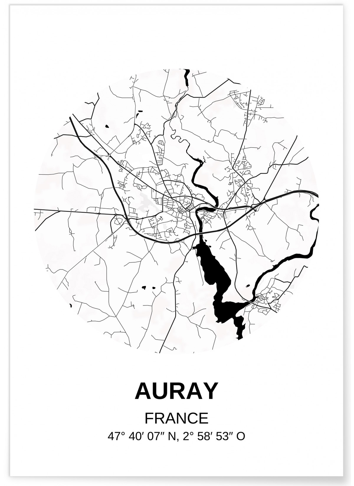 Affiche Carte Auray