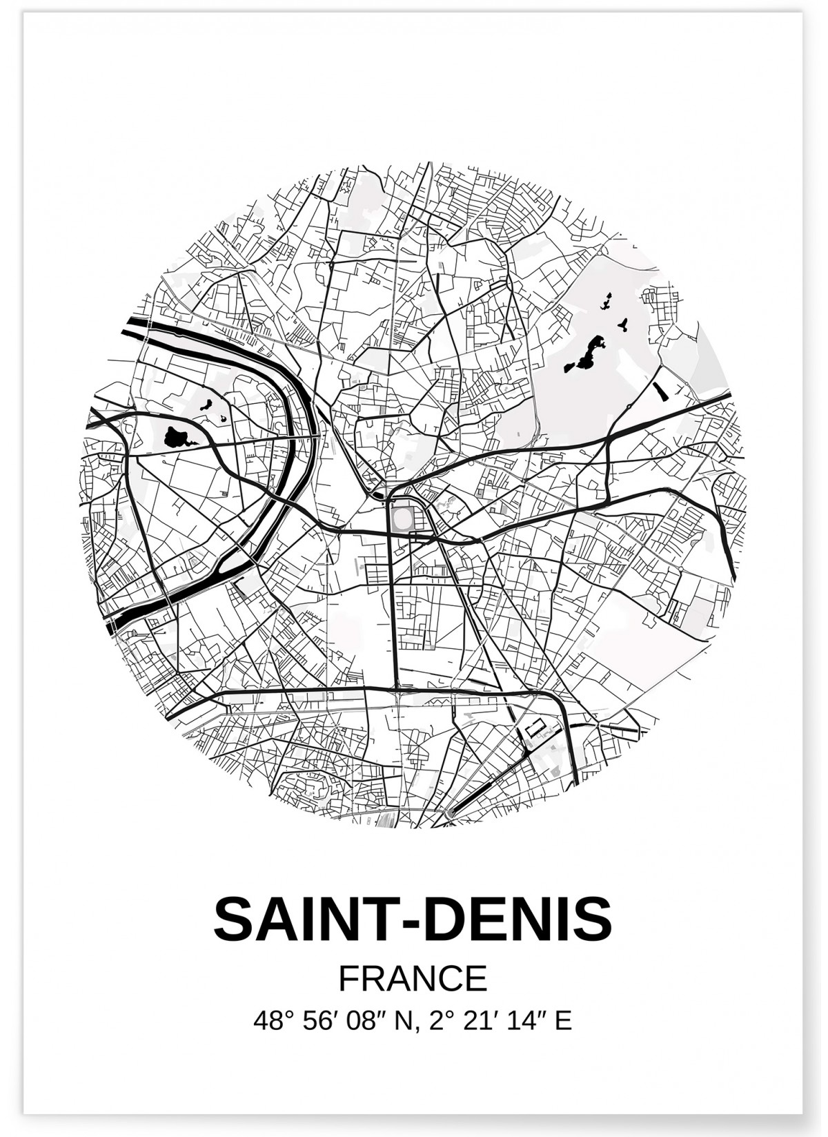 Affiche Carte Saint-Denis