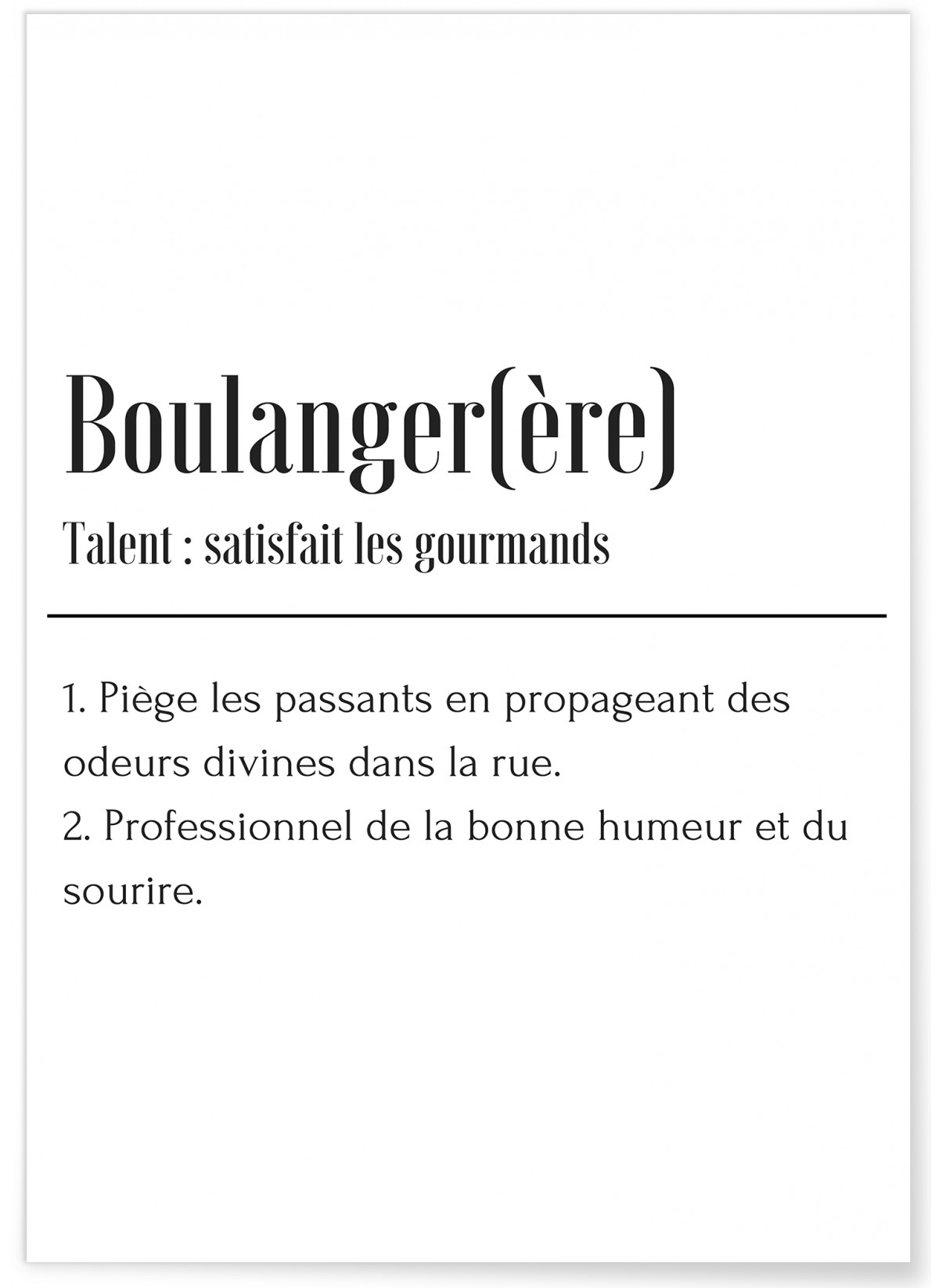 Affiche Définition Boulanger
