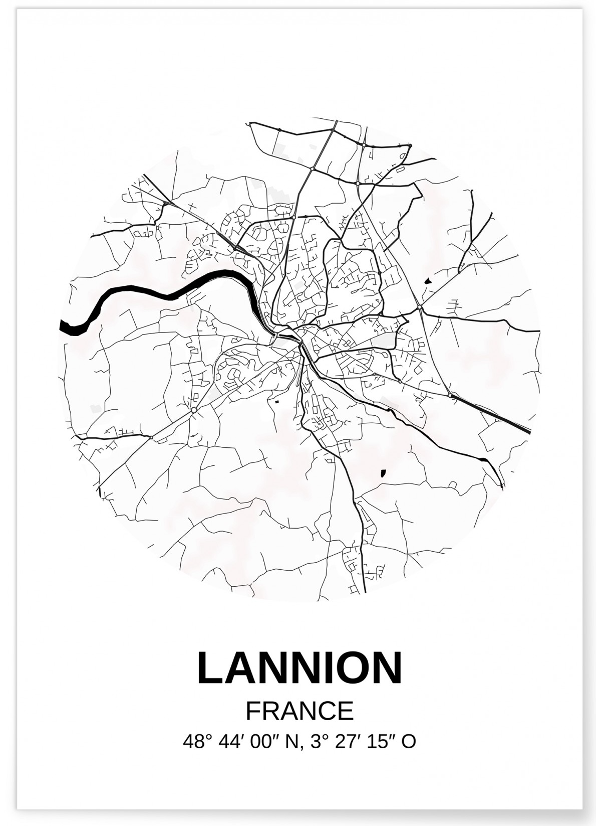 Affiche Carte Lannion