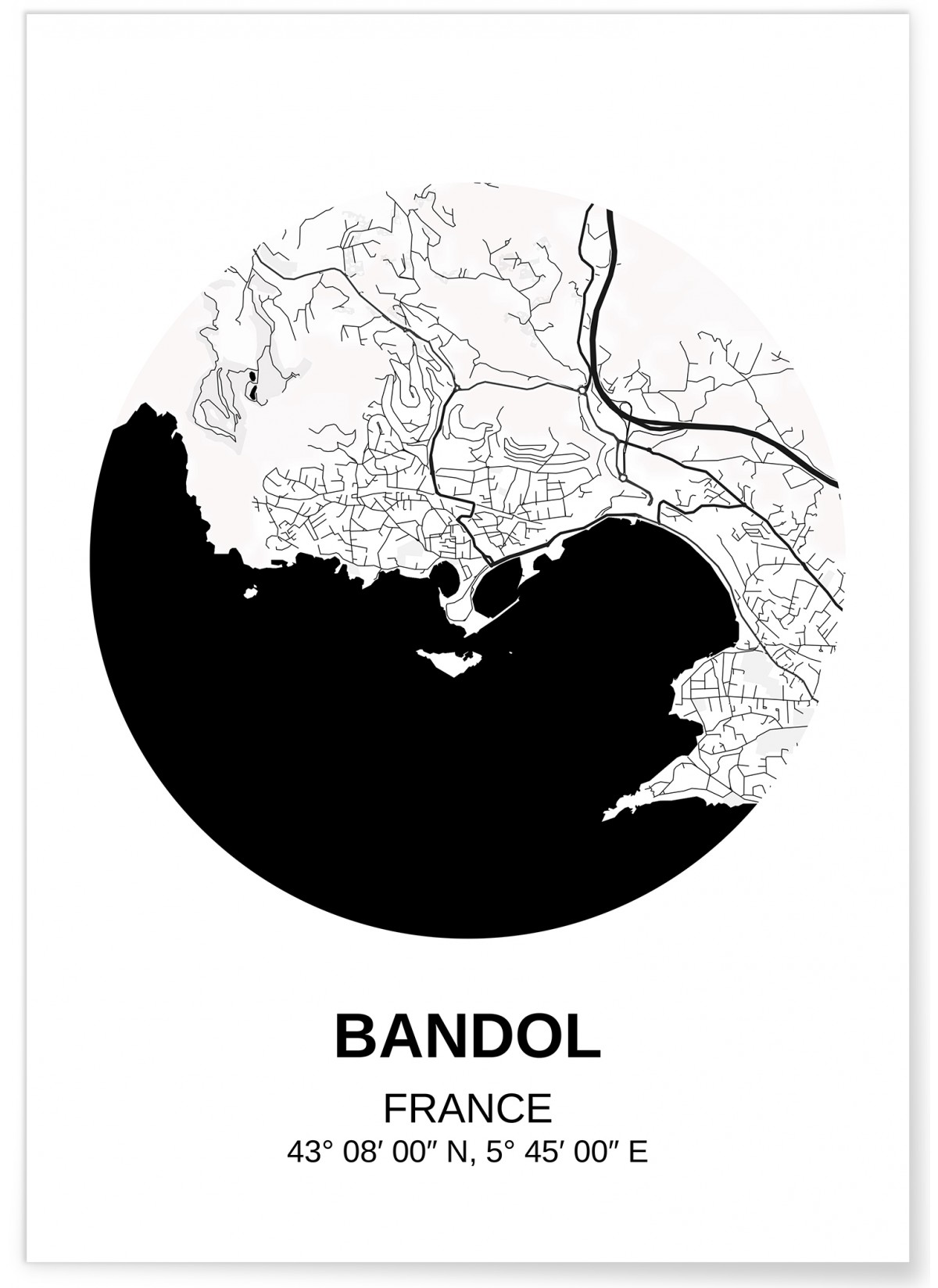 Affiche Carte Bandol