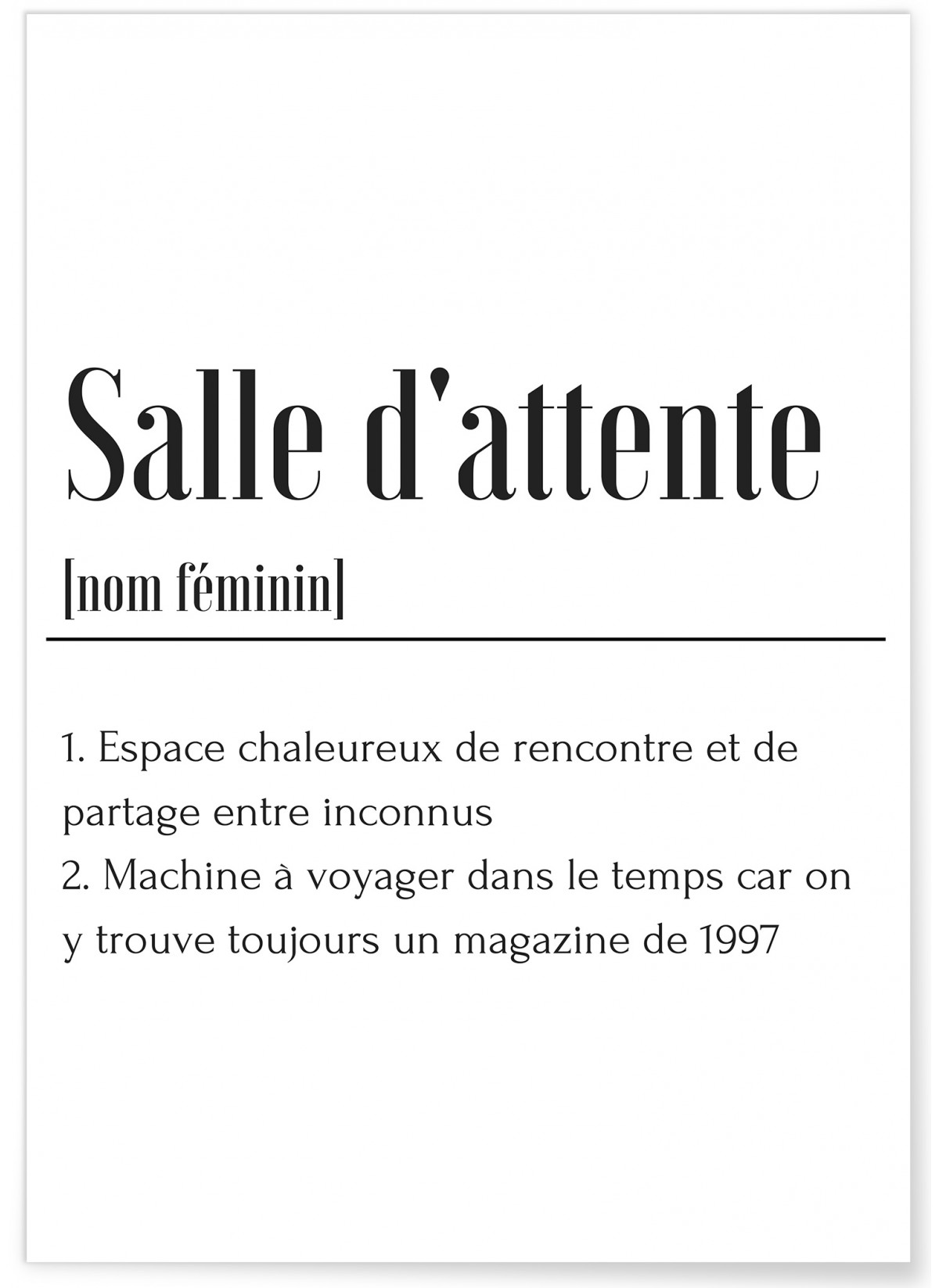 Affiche Définition Salle d'attente