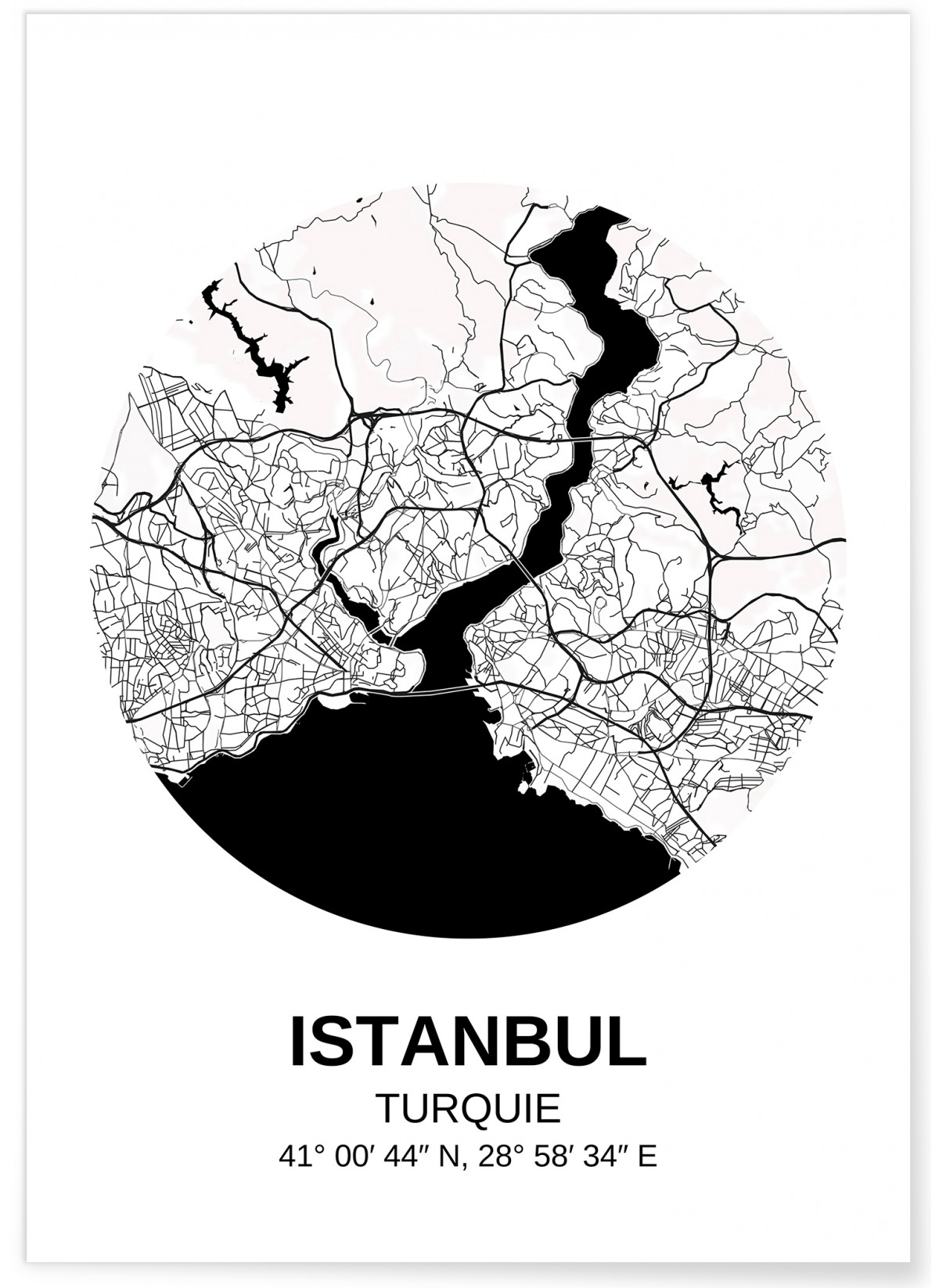 Affiche Carte Istanbul