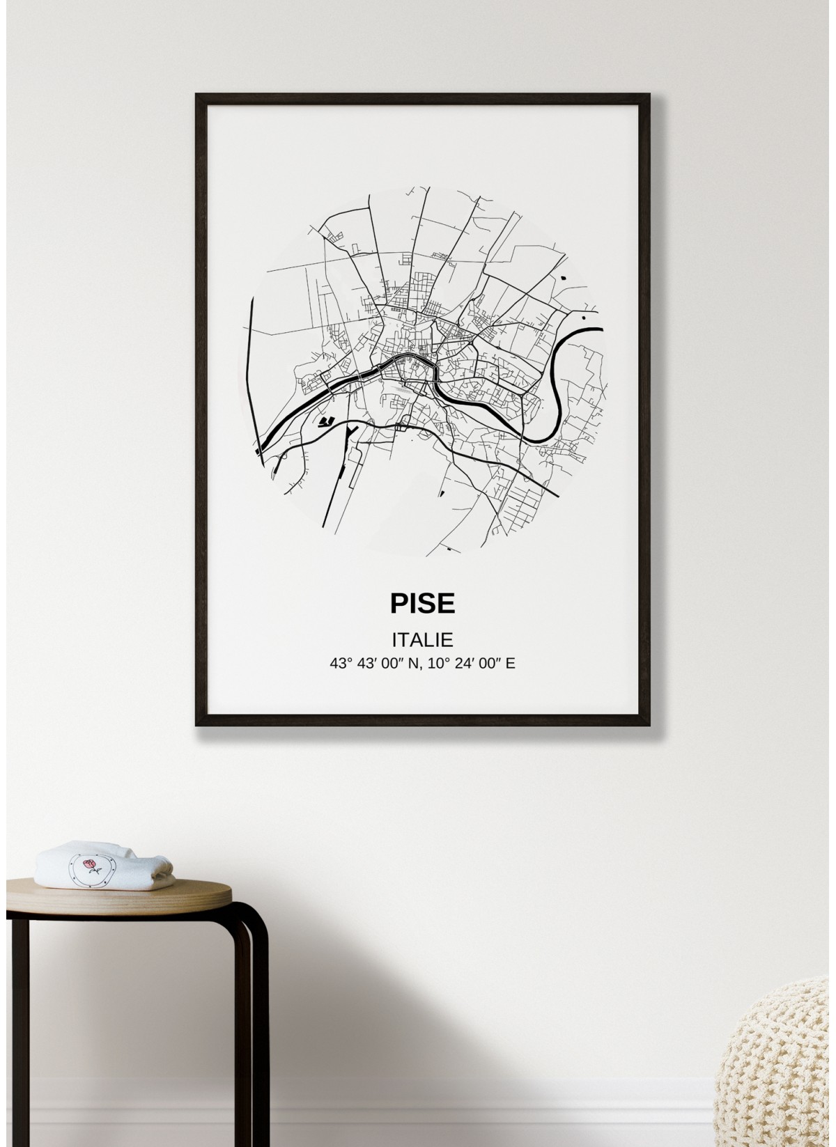 Affiche Carte Pise
