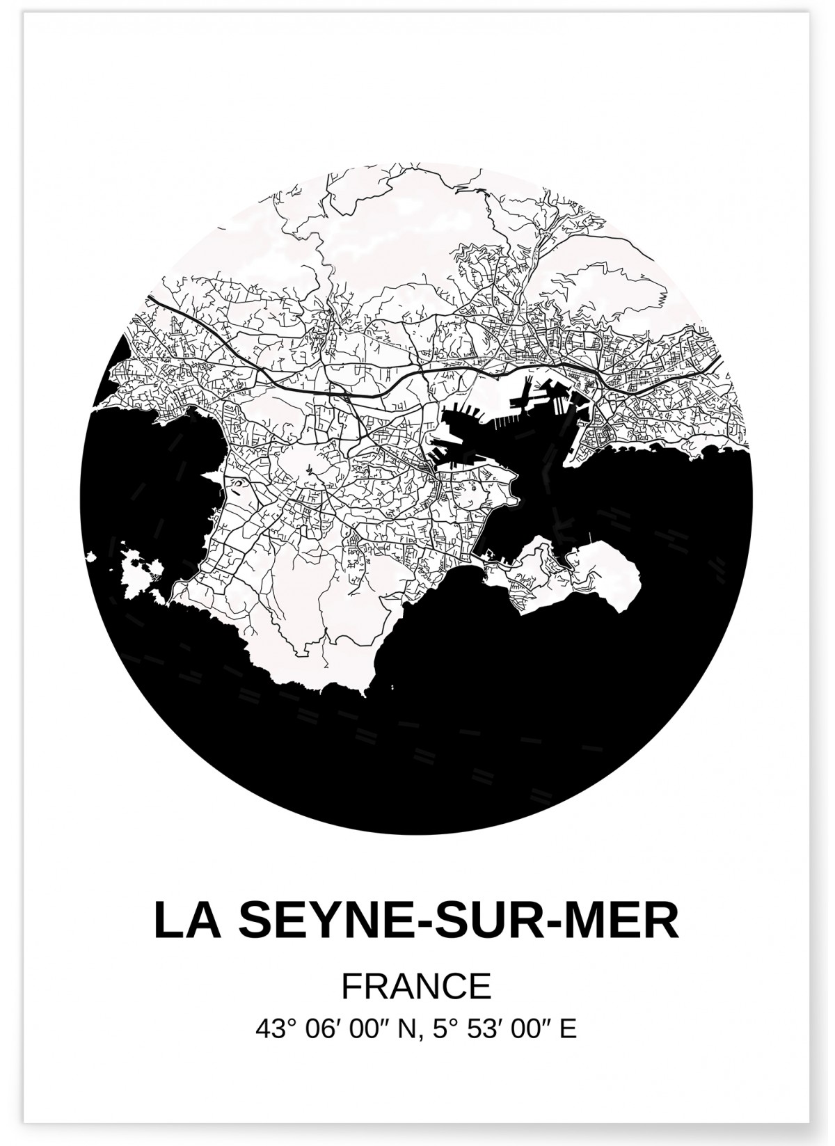 Affiche Carte La Seyne-sur-Mer