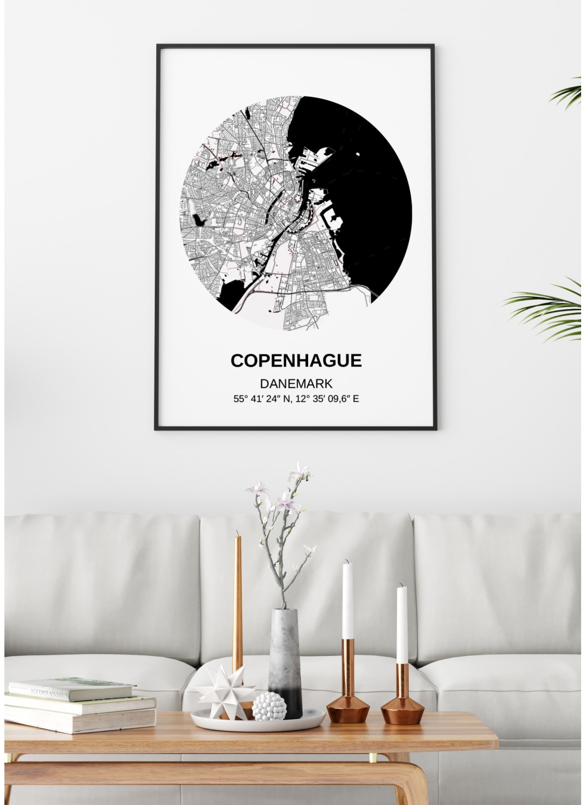 Affiche Carte Copenhague