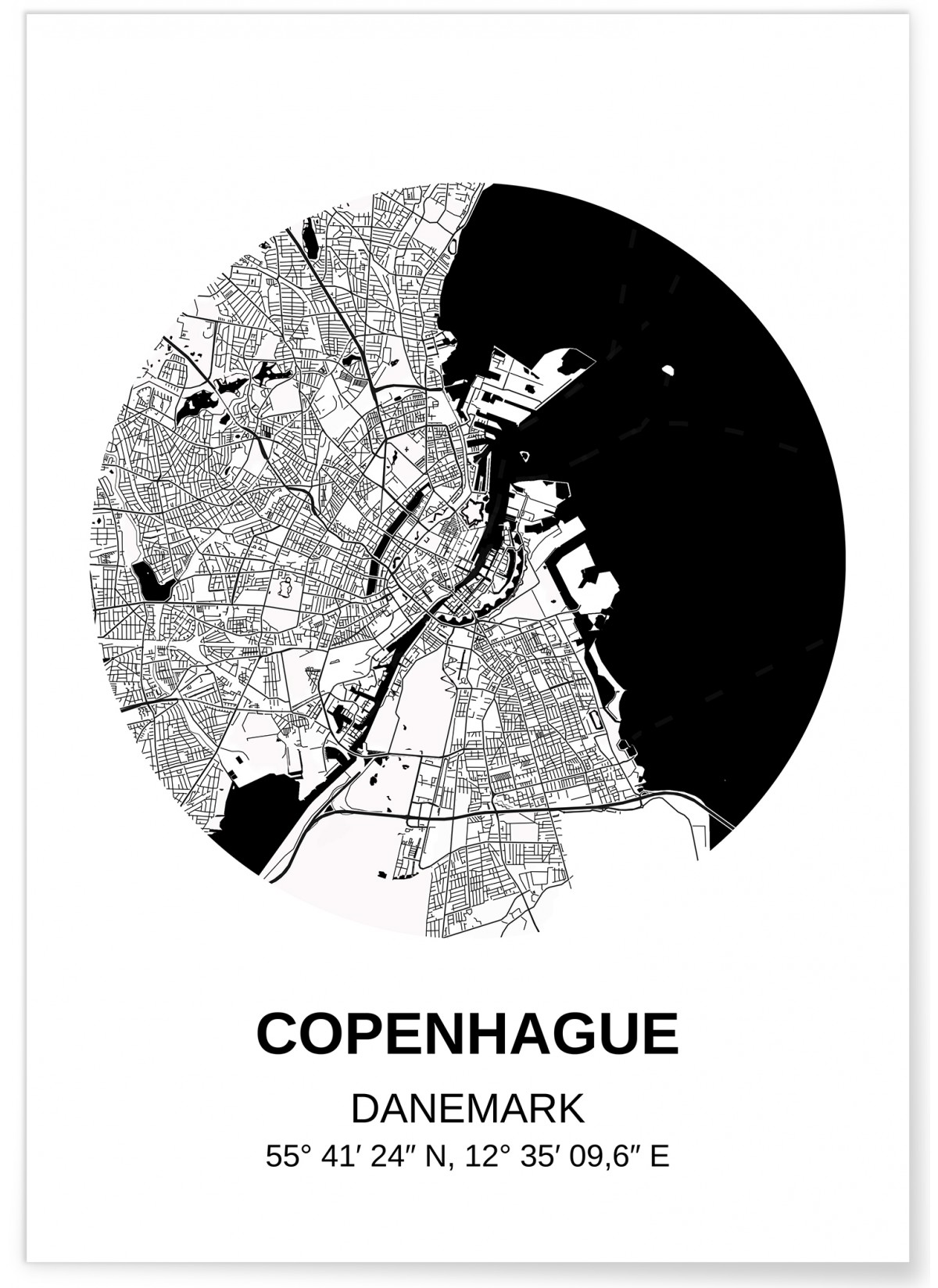 Affiche Carte Copenhague