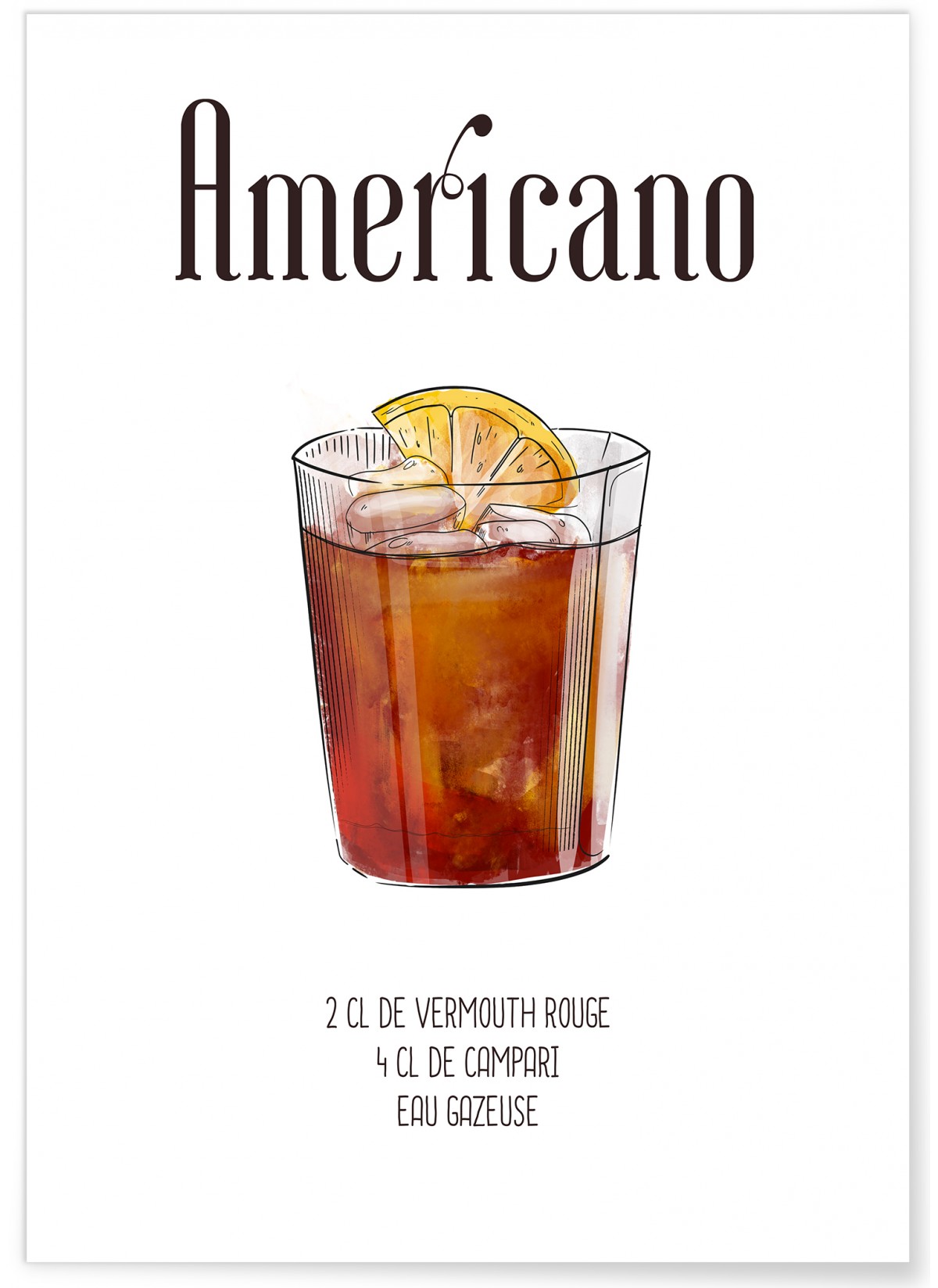 Affiche Cocktail Americano