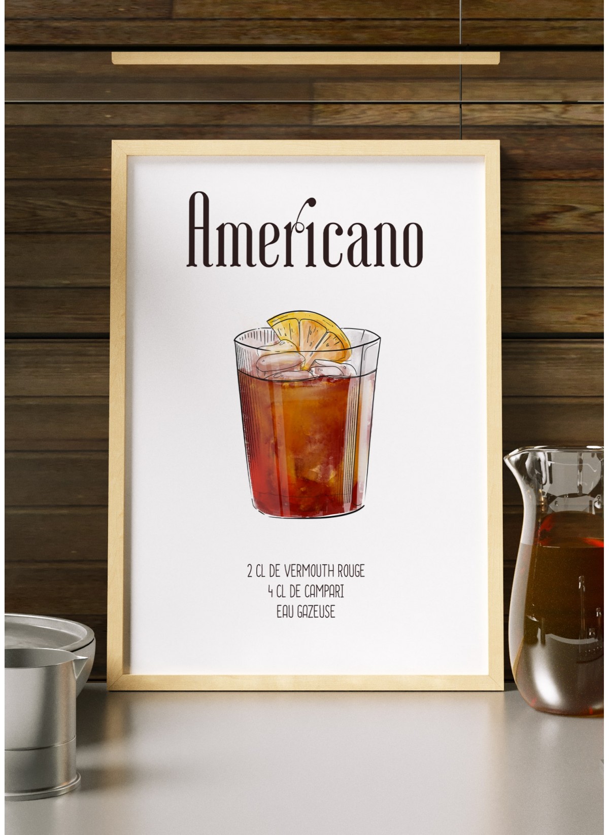 Affiche Cocktail Americano
