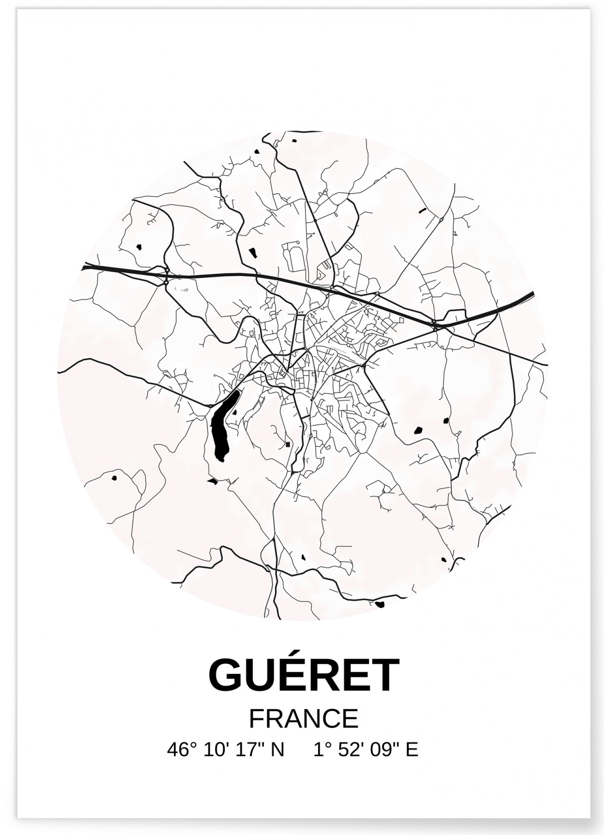 Affiche Carte Guéret