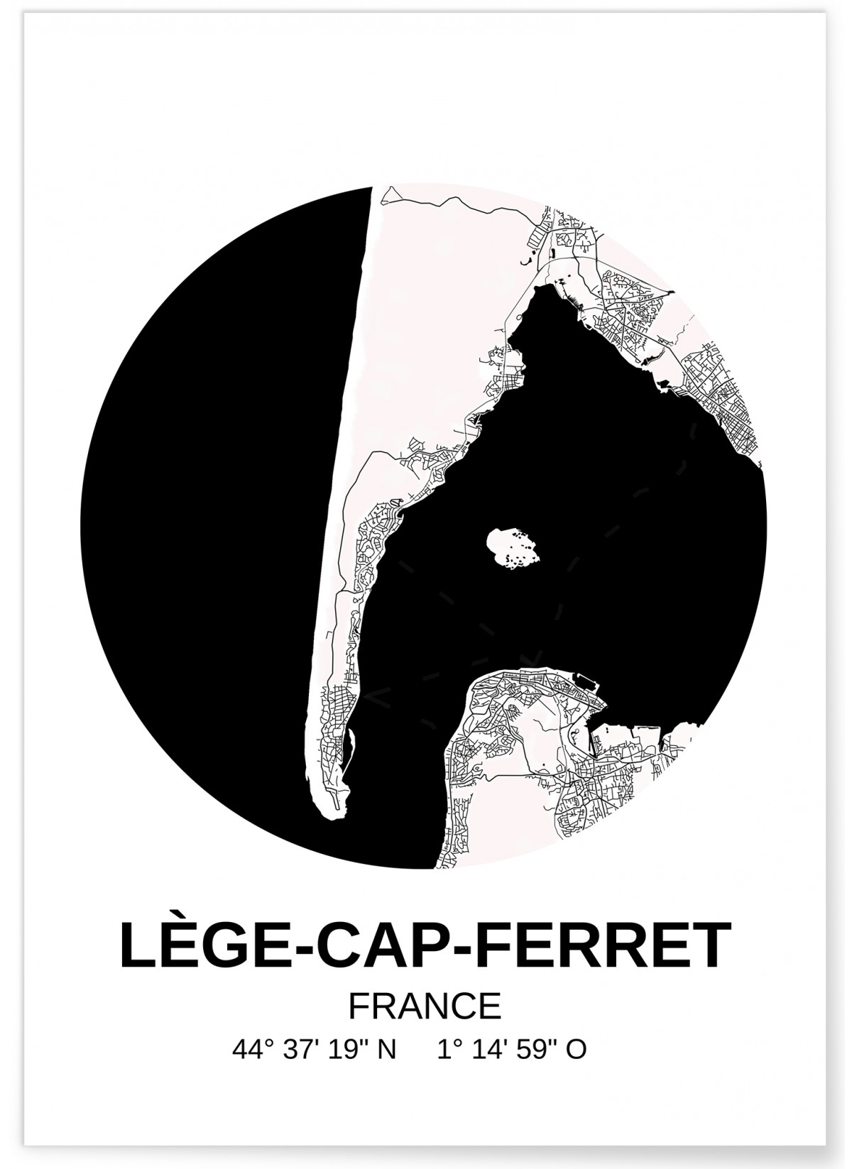 Affiche Carte Lège-Cap-Ferret
