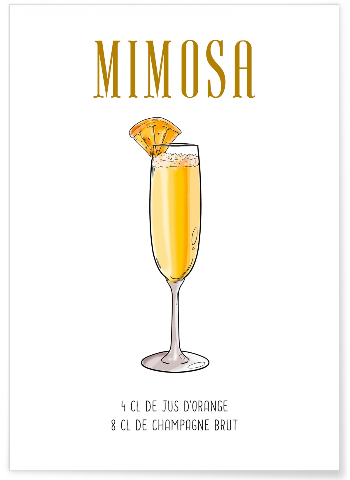 Affiche Cocktail Mimosa