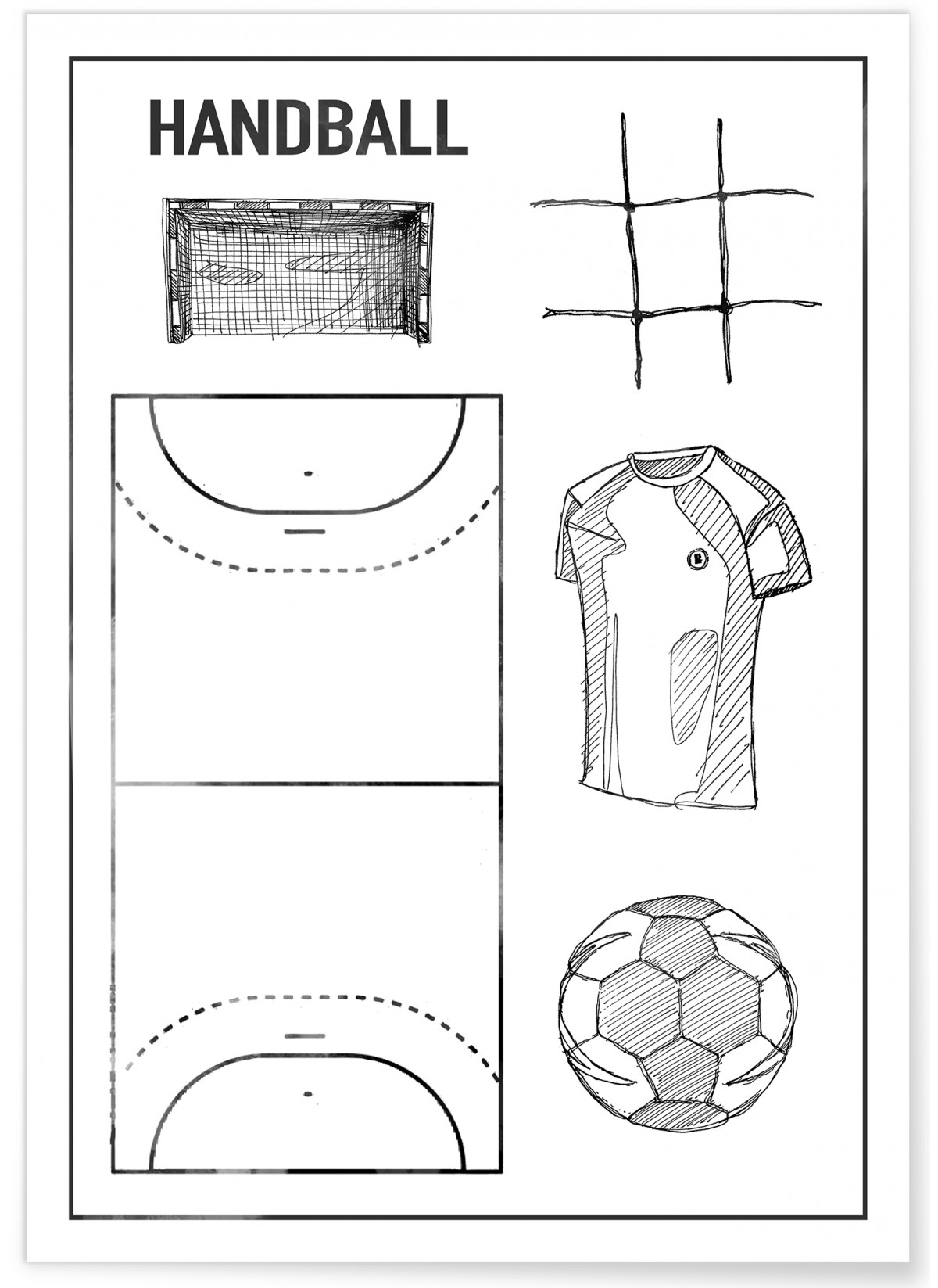 Affiche Terrain de handball