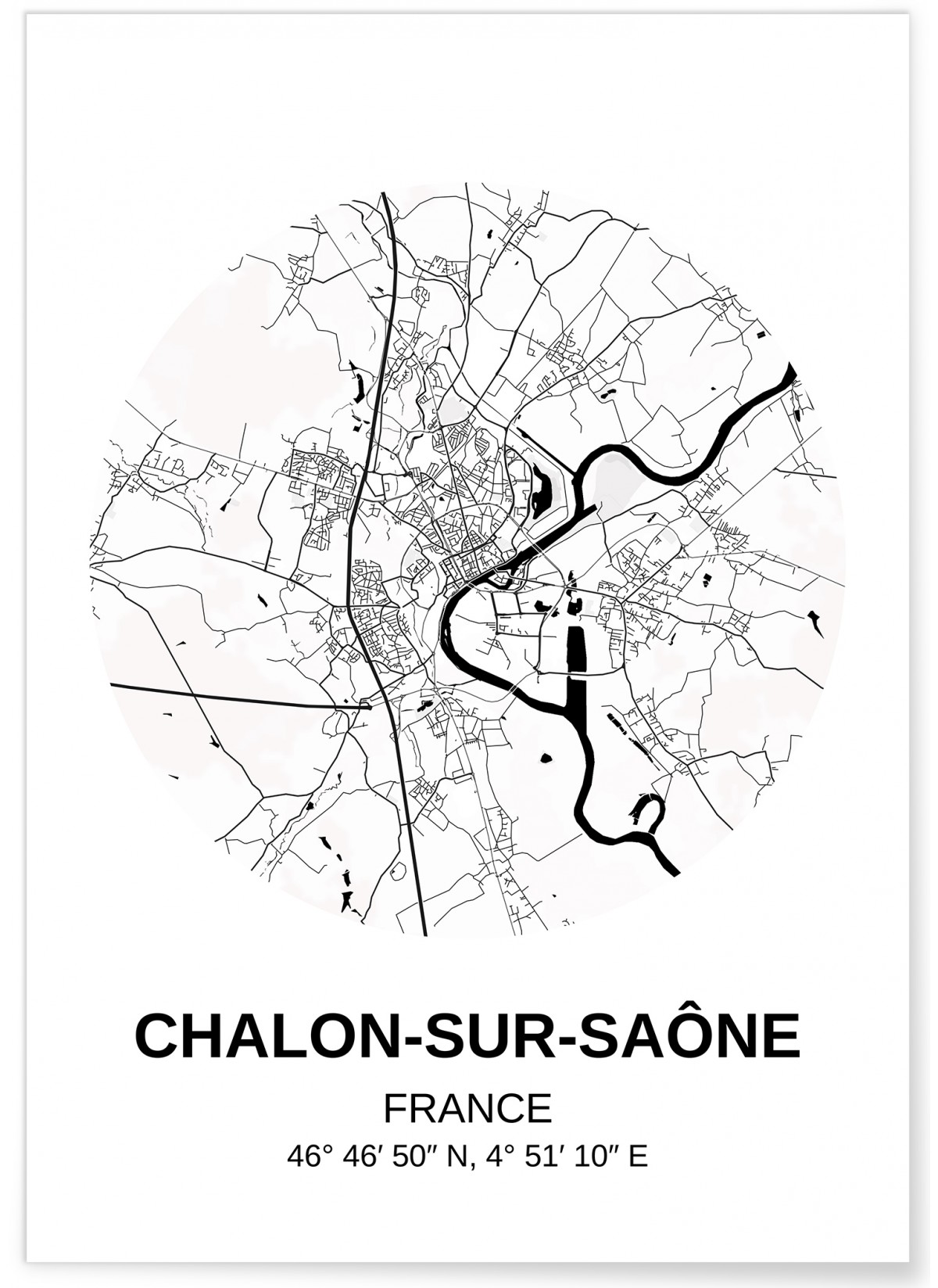 Affiche Carte Chalon-sur-Saône