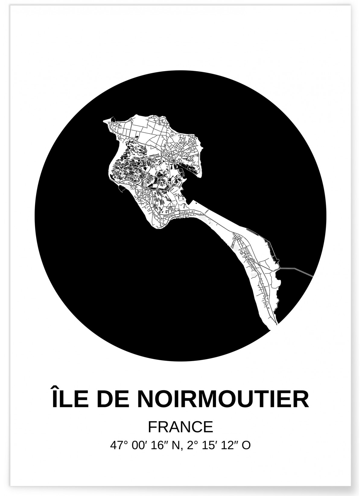 Affiche Carte Île de Noirmoutier