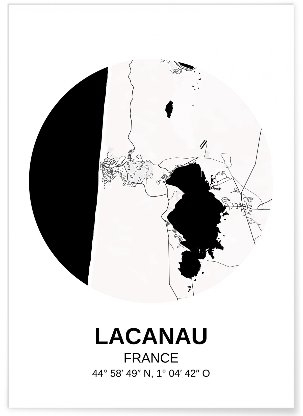 Affiche Carte Lacanau