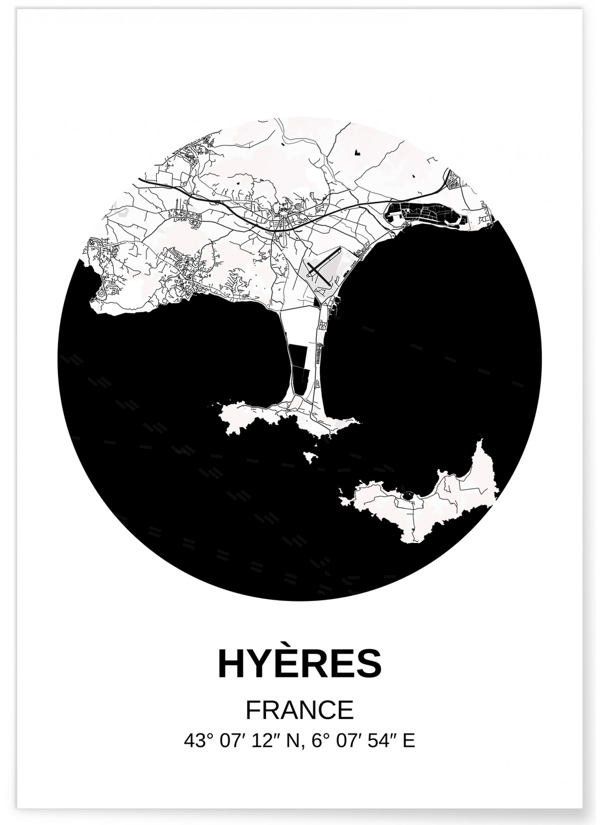Affiche Carte Hyères