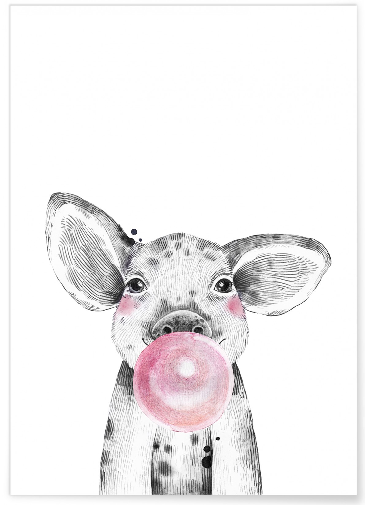 Affiche Bulle de bébé cochon