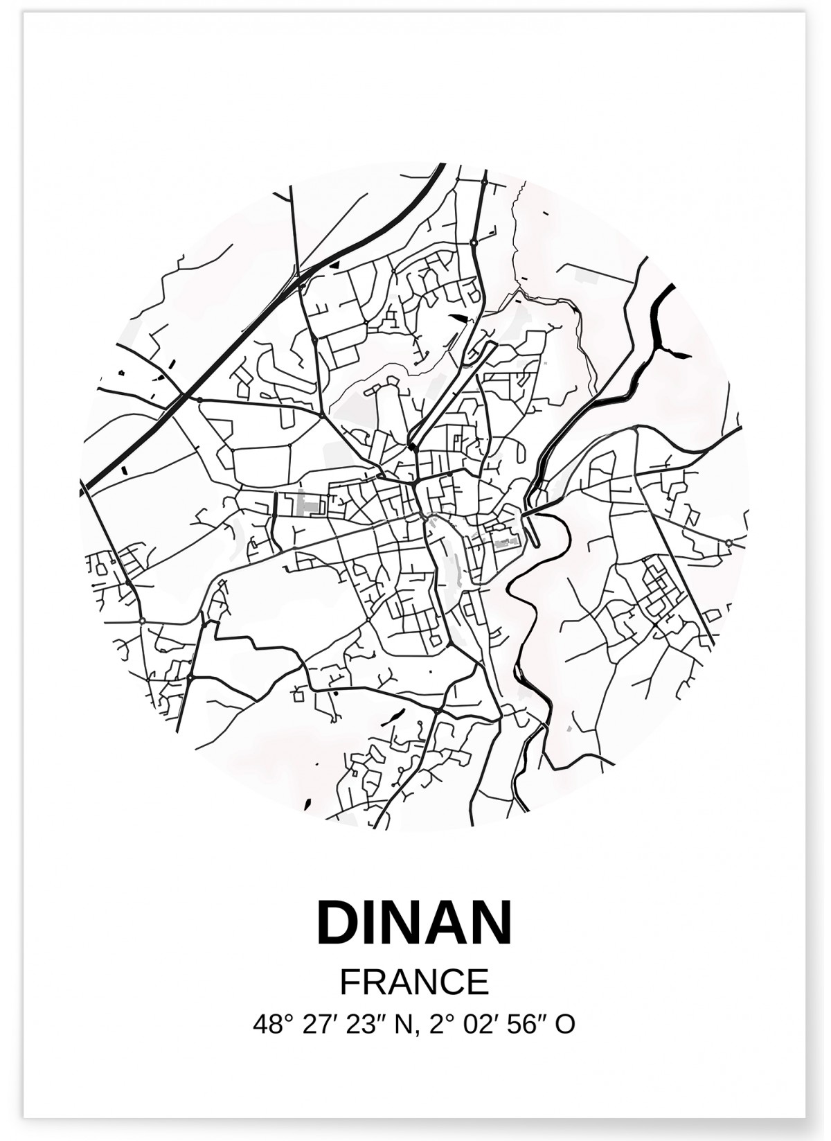 Affiche Carte Dinan