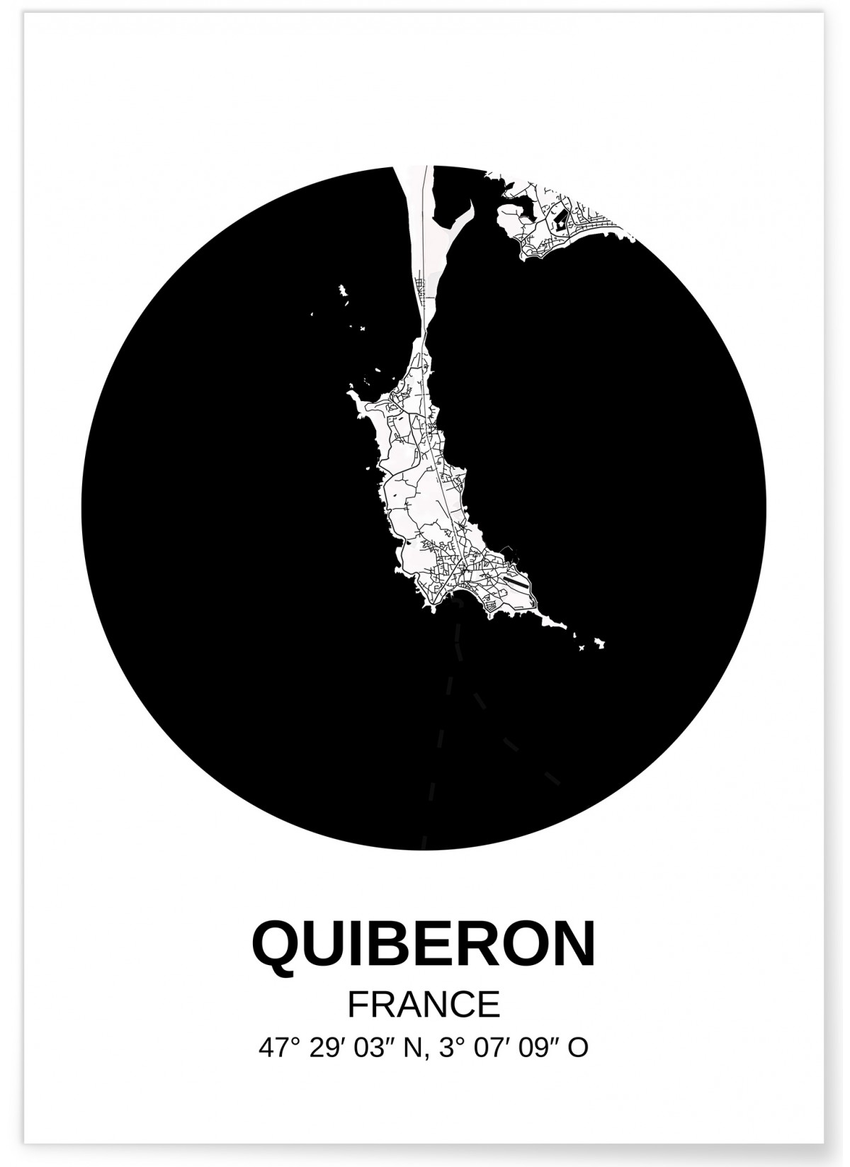 Affiche Carte Quiberon