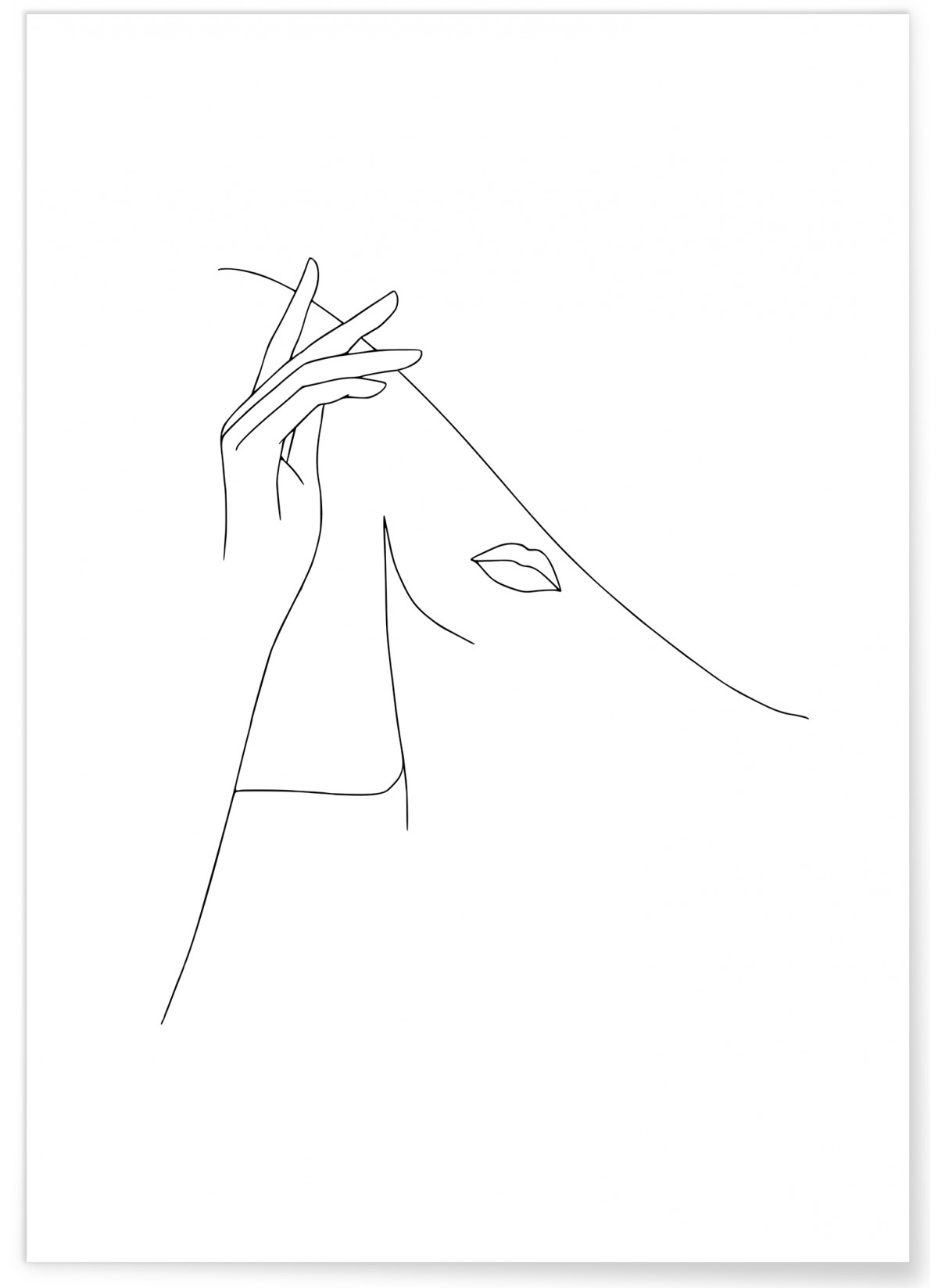 Affiche Line Art Women Hat