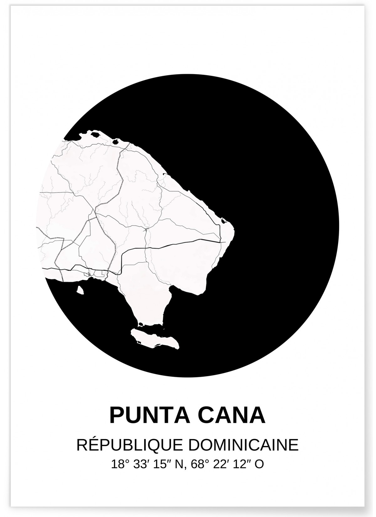 Affiche Carte Punta Cana