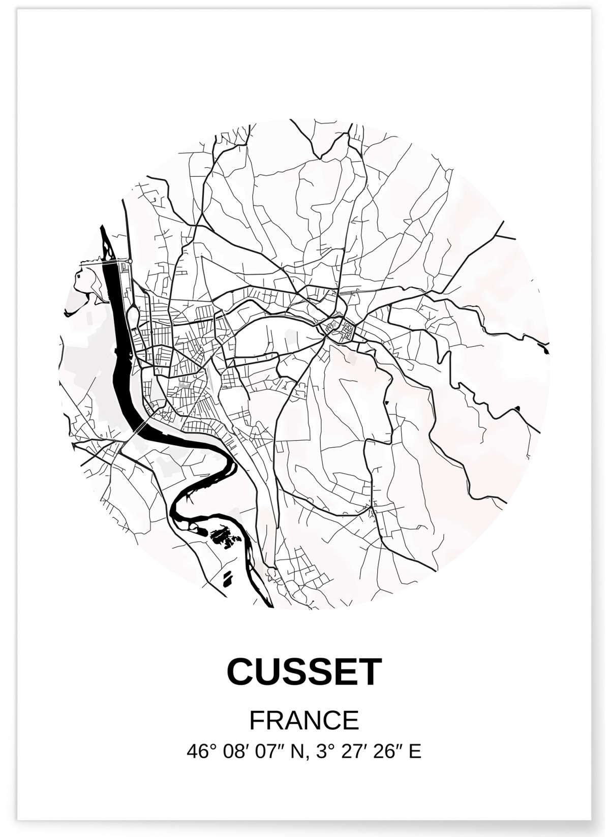 Affiche Carte Cusset