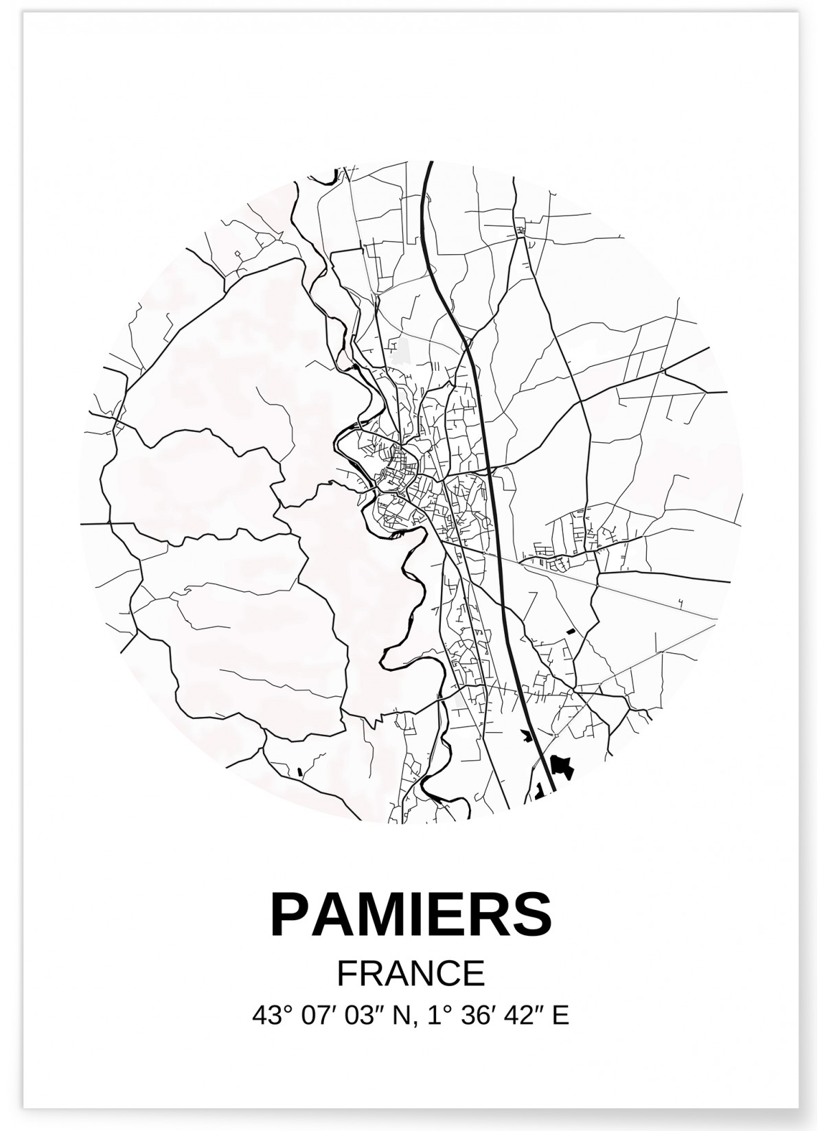Affiche Carte Pamiers
